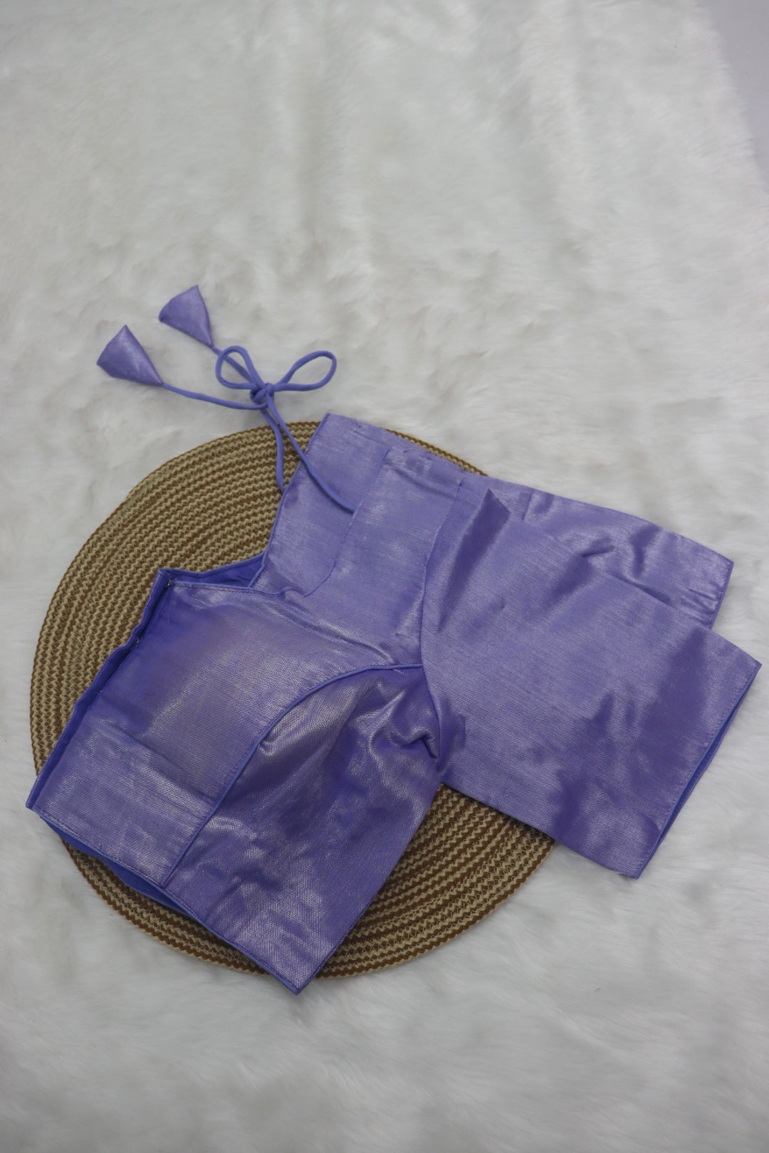 PLAIN TISSUE READY TO WEAR SAREE BLOUSE - LAVENDER