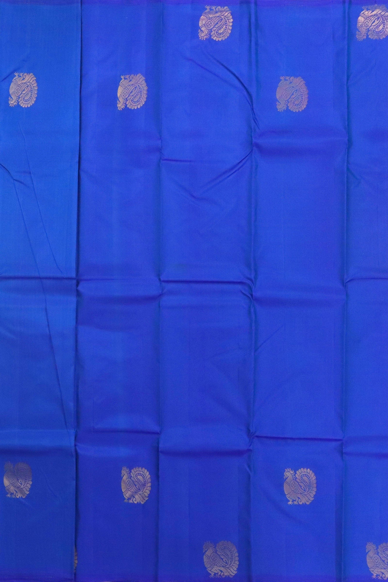 EGYPTIAN BLUE KANCHIPURAM PURE SOFT SILK SAREE | SILKMARK® CERTIFIED