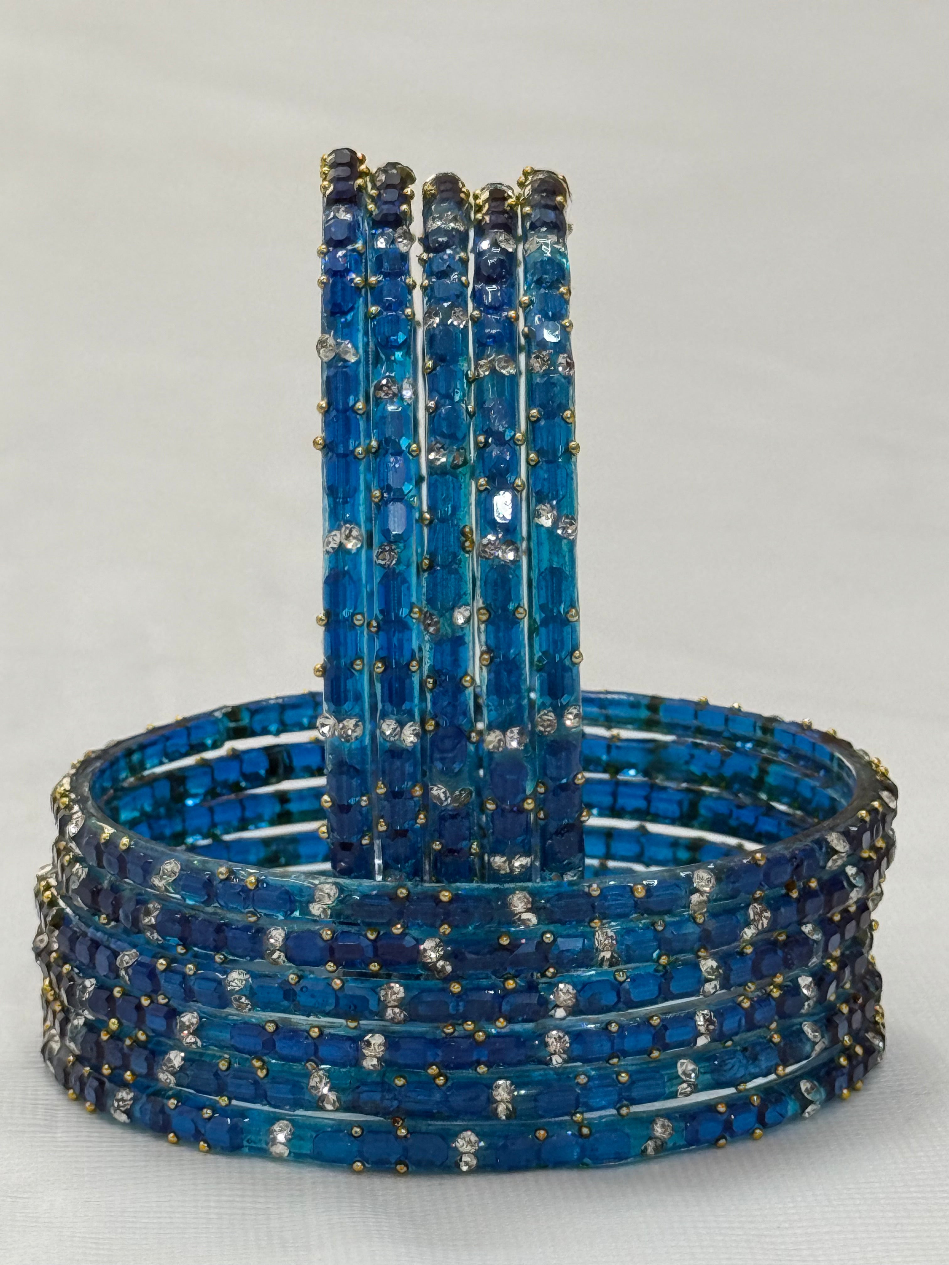 PREMIUM RAINDROP GLASS BANGLES PACK OF 12