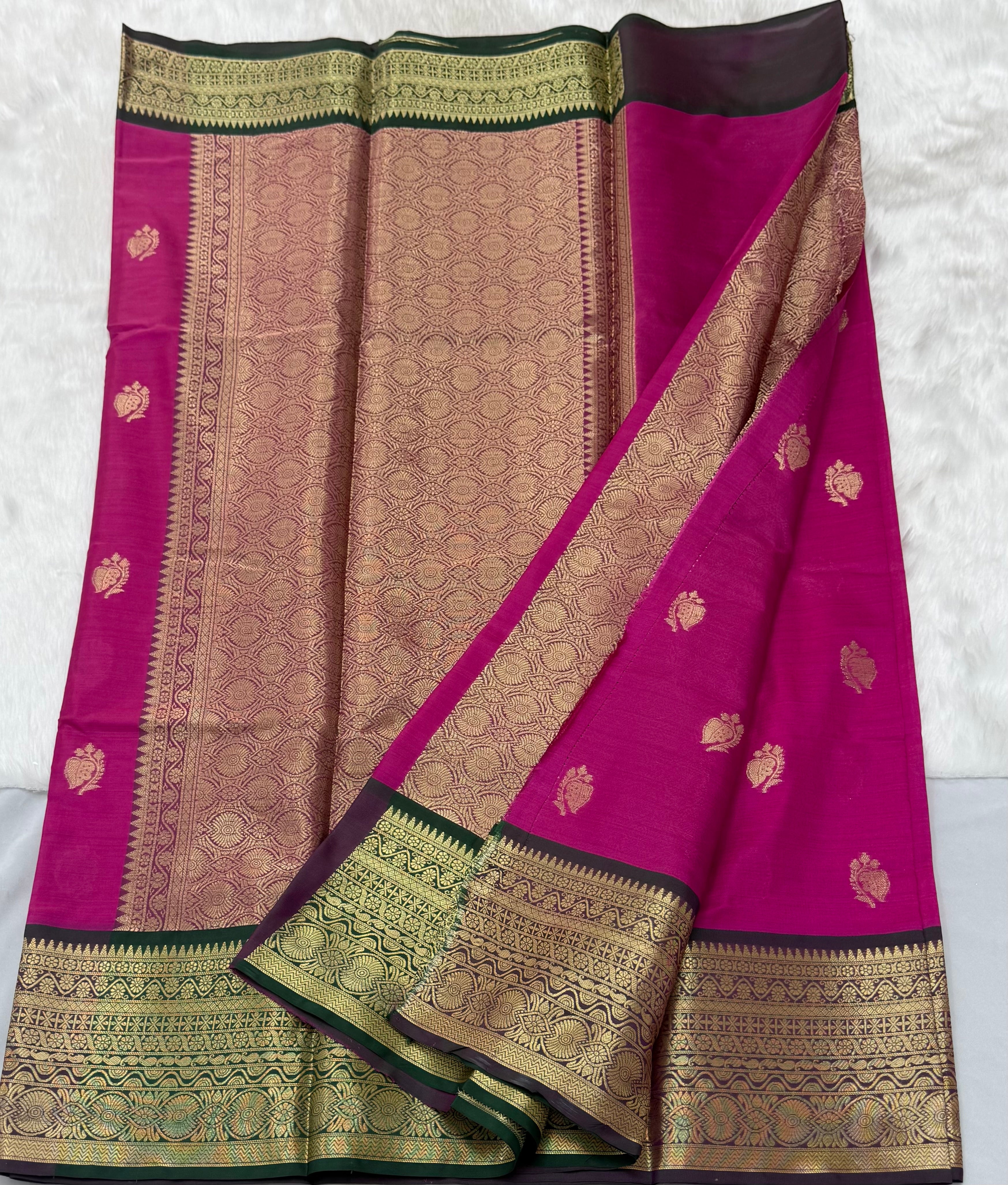 PREMIUM BANARASI KAATAN SILK SAREE - BARBIE PINK