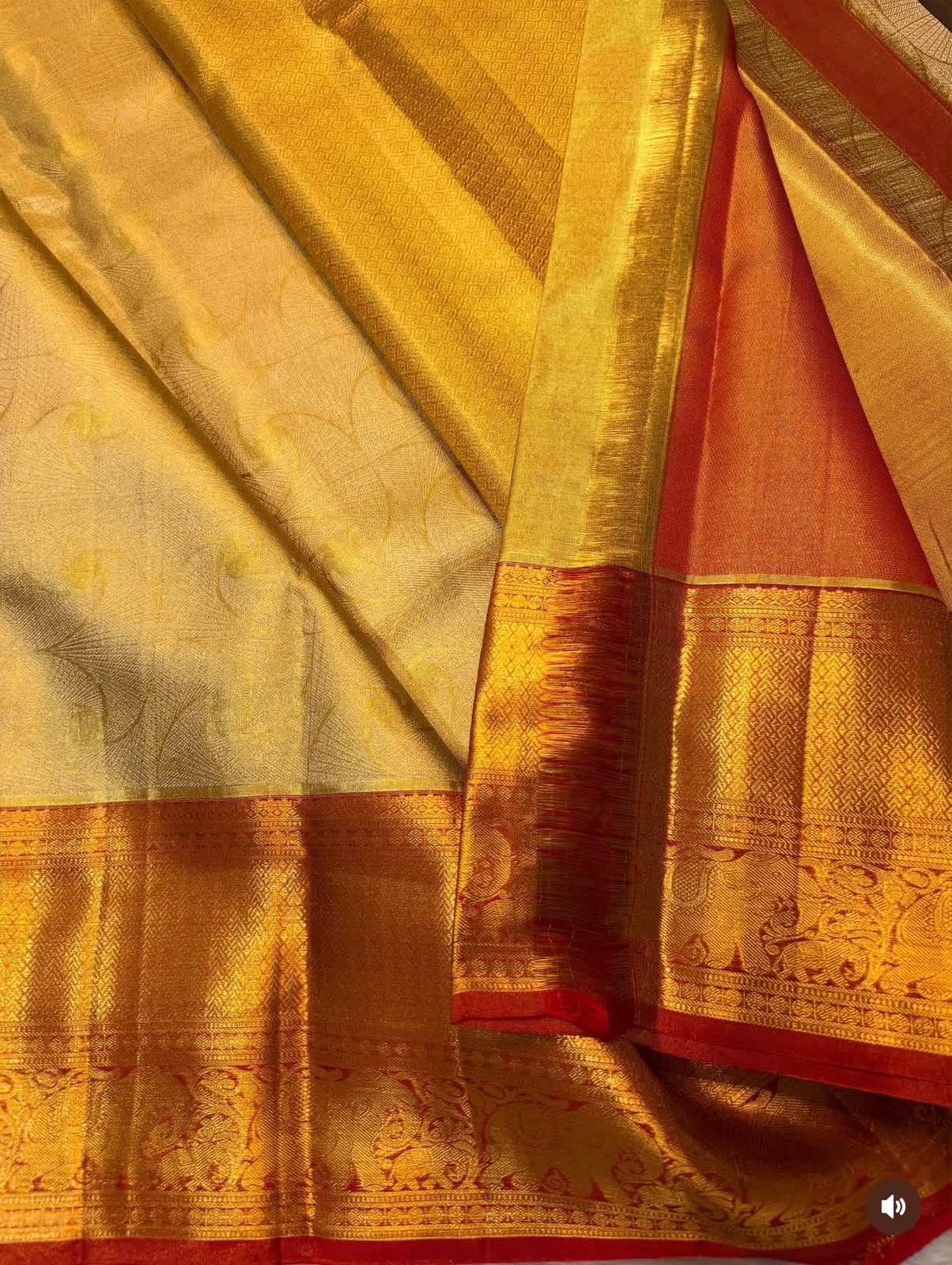 KANCHIPURAM PURE SILK SAREE | SILKMARK® CERTIFIED - GOLDEN