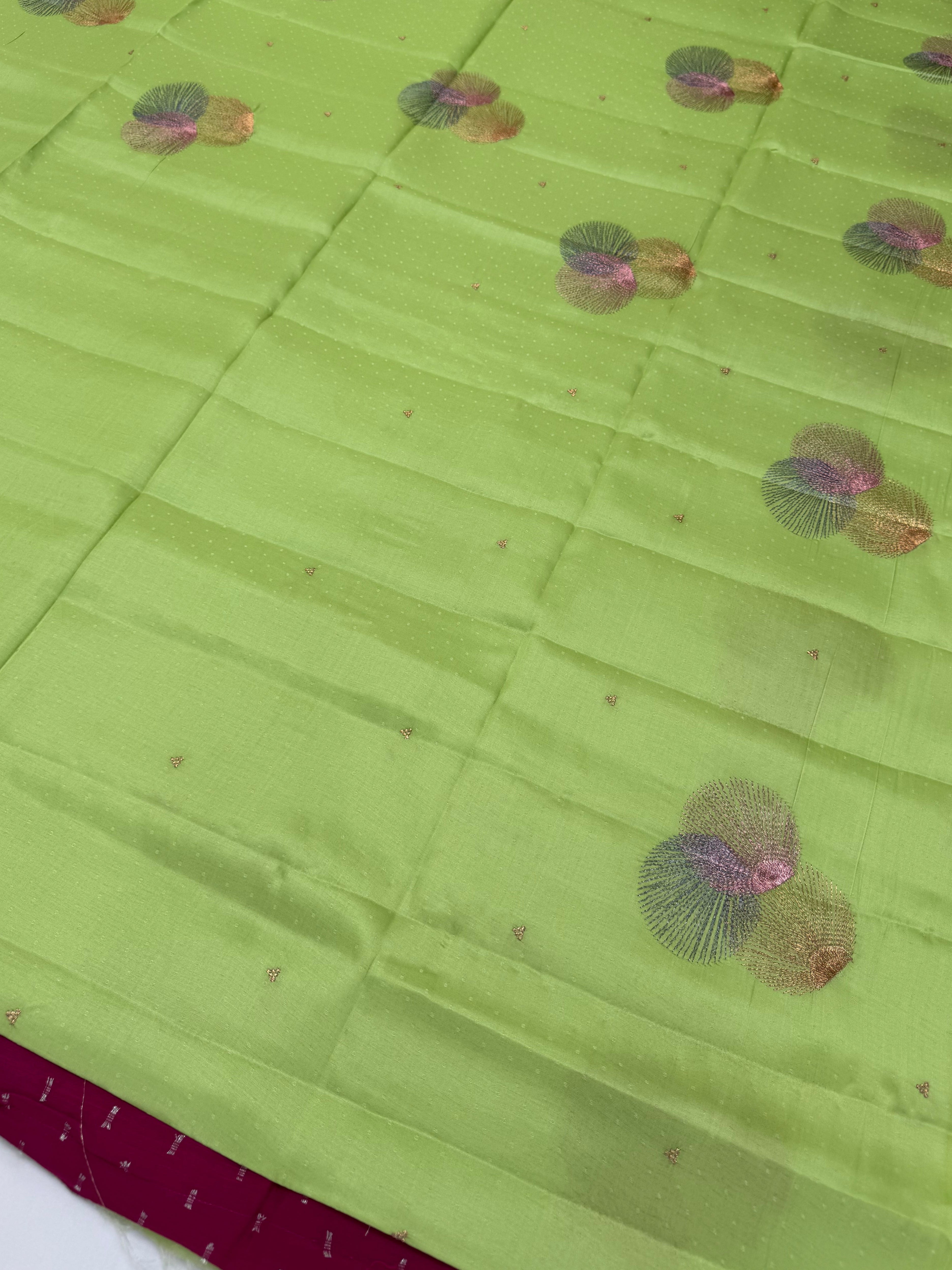 PREMIUM BUTTER SILK SAREE - TEA GREEN