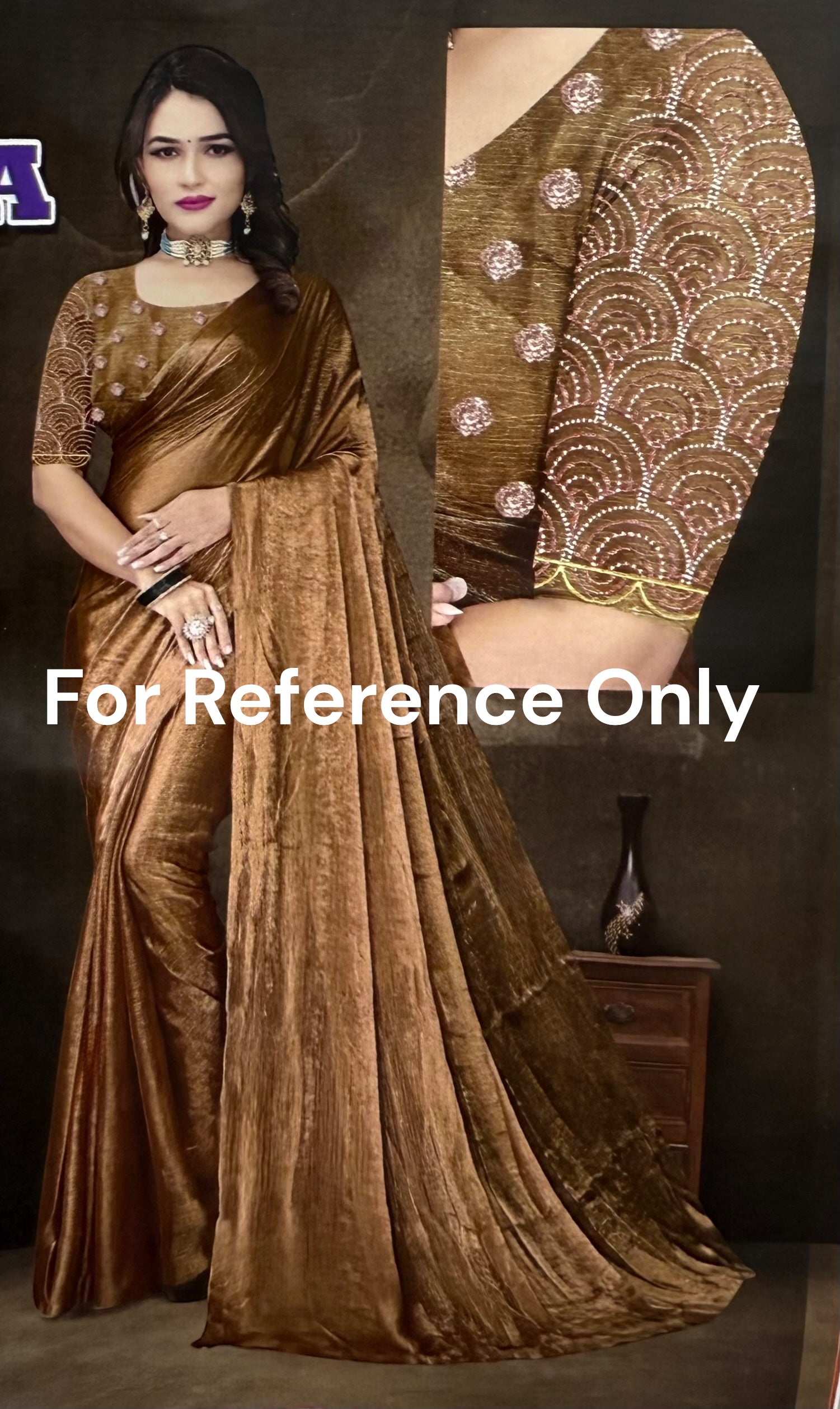 PREMIUM SPACE SILK SAREE WITH A MATCHING BLOUSE PIECE - GOLDEN ROD