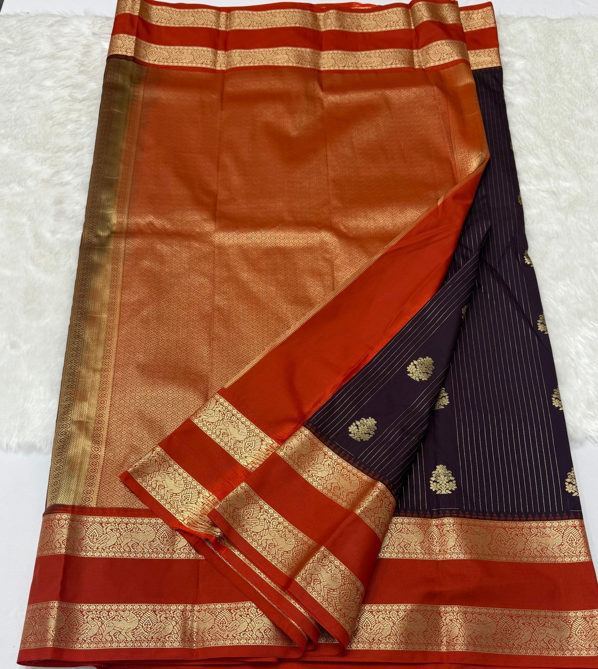 PREMIUM SEMI KANCHI SILK SAREE - DEEP PLUM