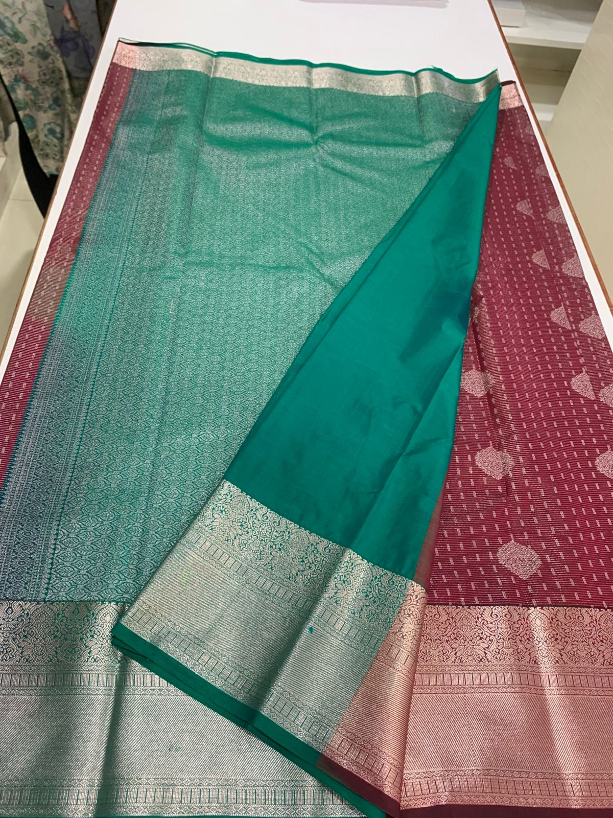 PREMIUM SEMI KANCHI SILK SAREE - MAROON