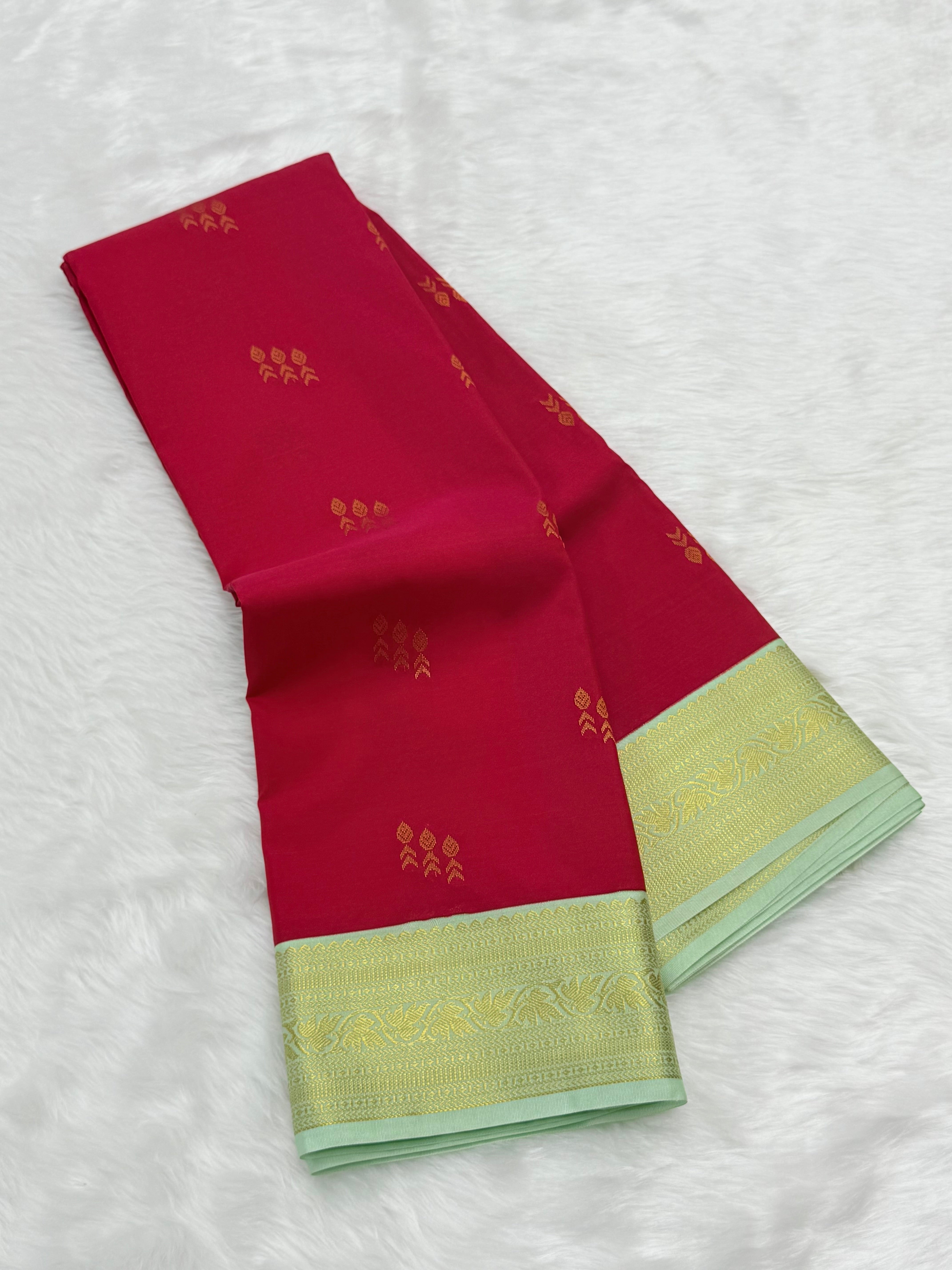 PREMIUM SEMI KANCHI SILK SAREE - HOT PINK
