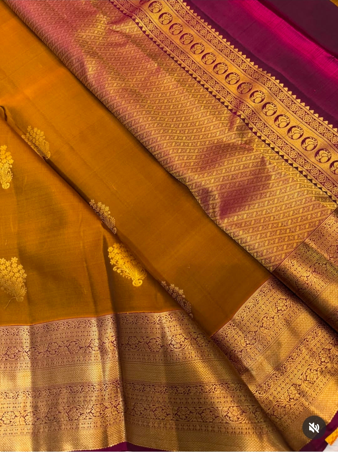 KANCHIPURAM PURE SILK SAREE | SILKMARK® CERTIFIED - GOLDEN MUSTARD BROWN