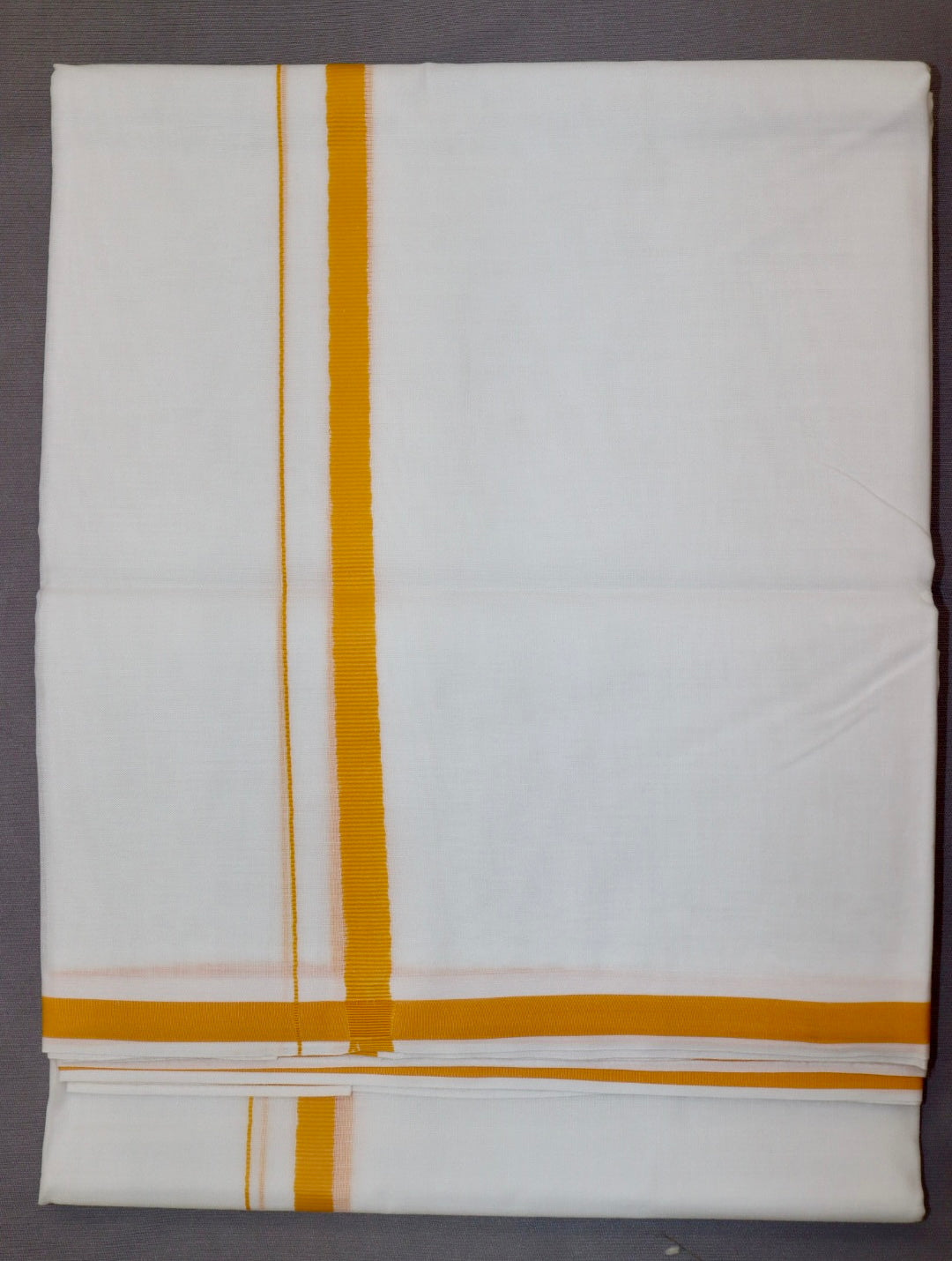 MEN'S DOUBLE DHOTI WHITE WITH FANCY BORDER