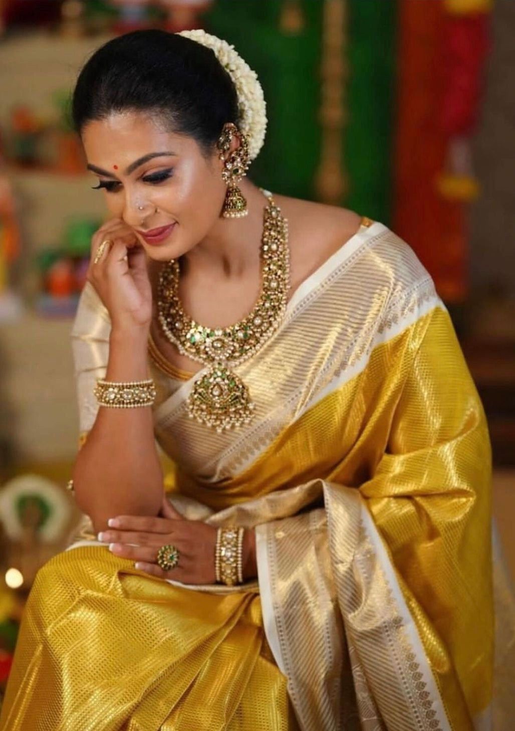 EXCLUSIVE BANARASI TISSUE SOFT SILK SAREE - GOLD