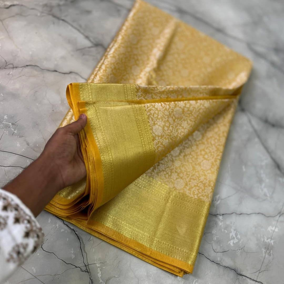 CELEBRITY INSPIRED BANARAS SILK SAREE - GOLD
