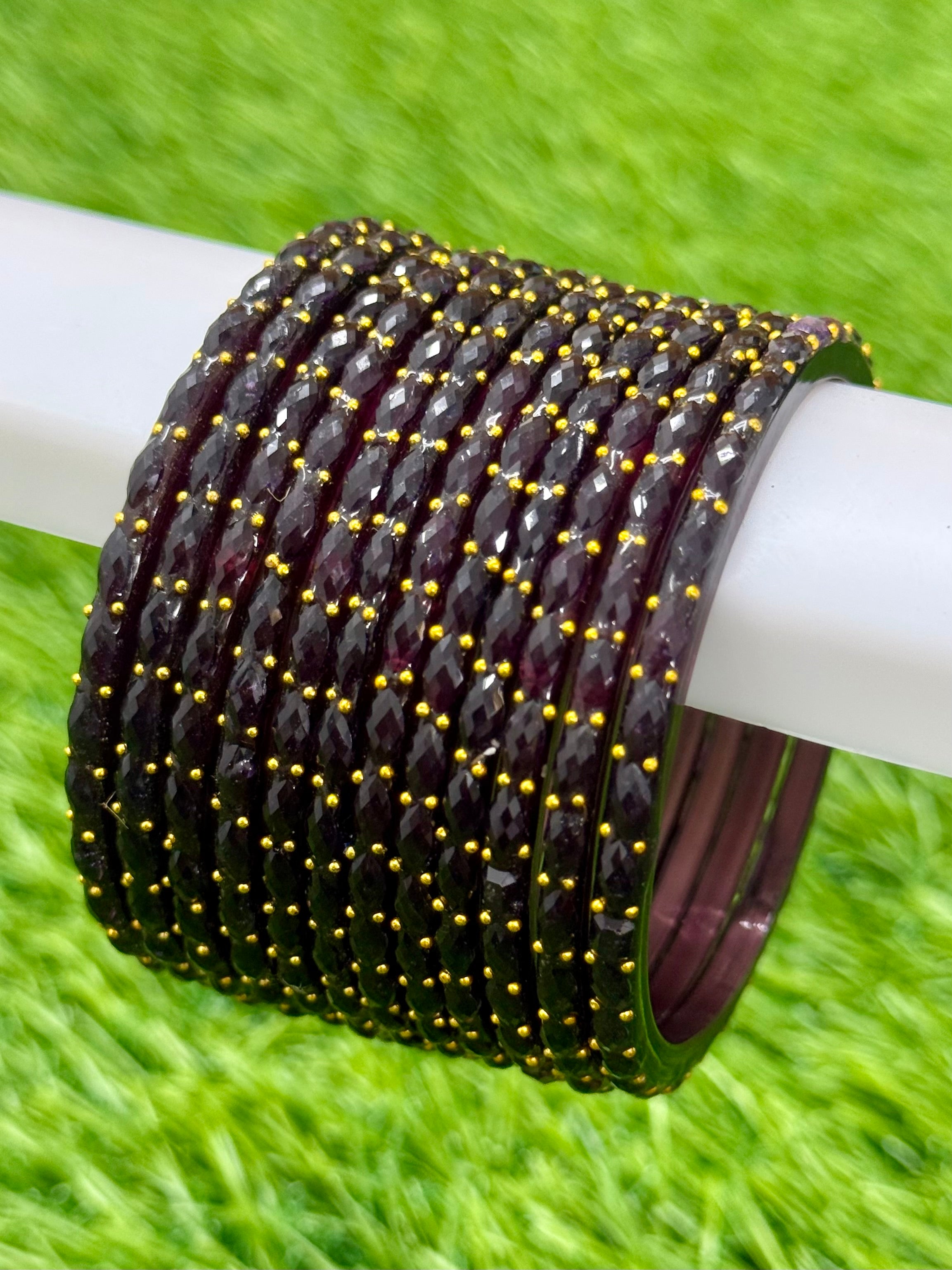 RAINDROP GLASS BANGLES PACK OF 12