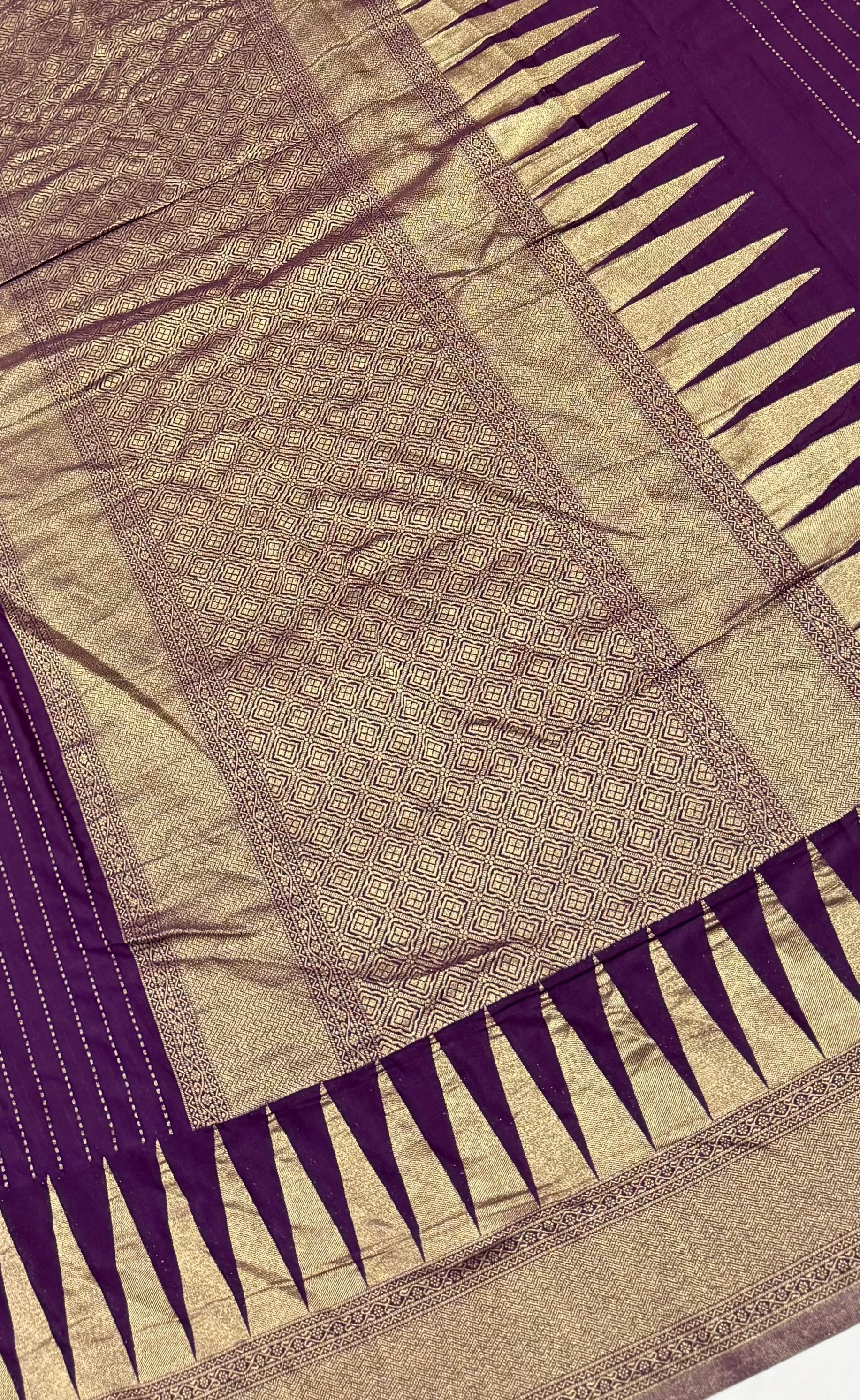 TRENDING DESIGNER BANARAS SILK SAREE - PURPLE