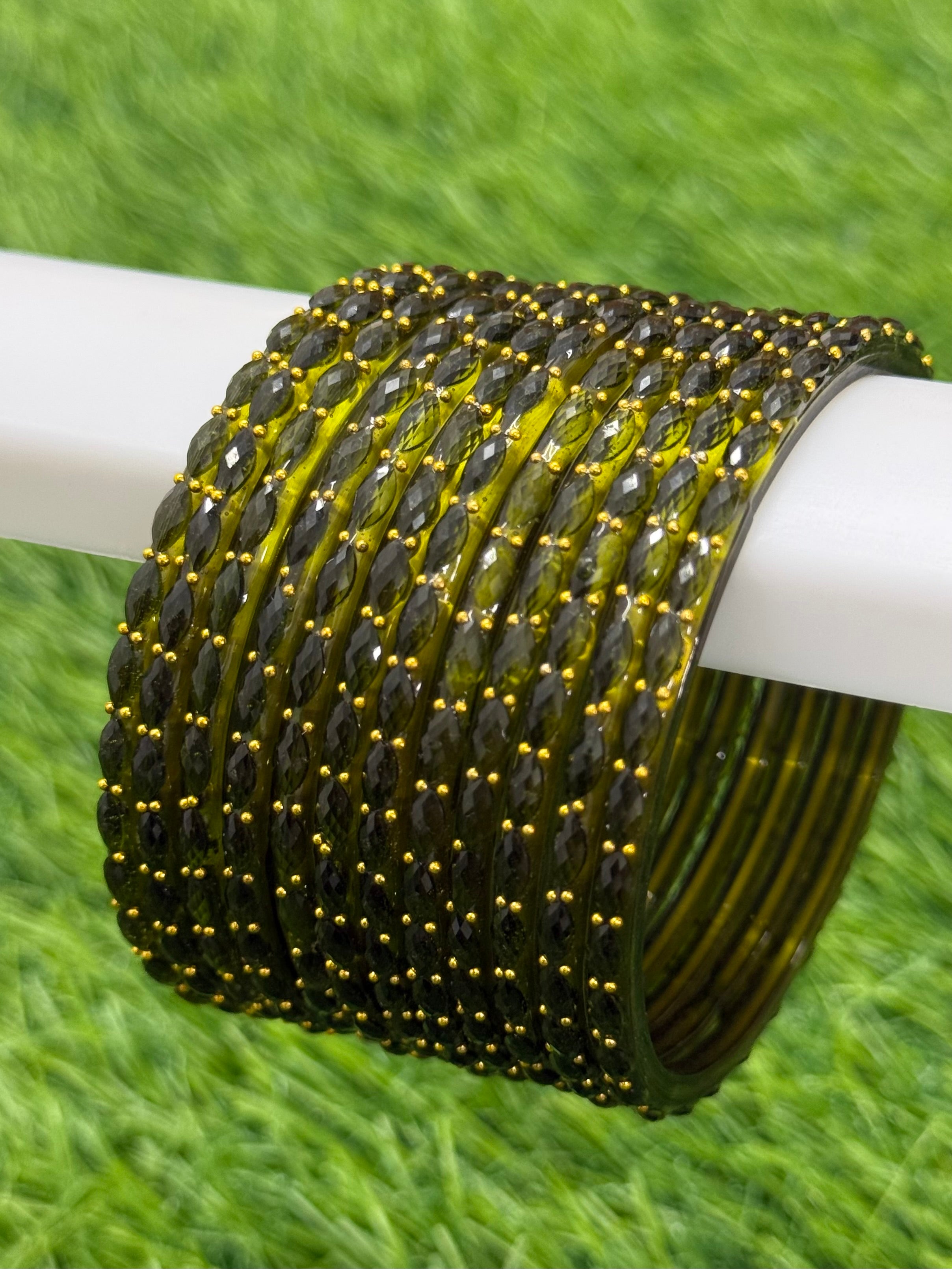 RAINDROP GLASS BANGLES PACK OF 12