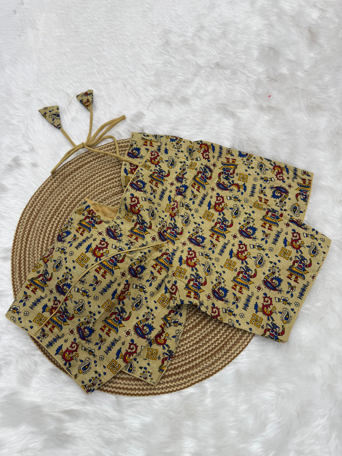 KALAMKARI PRINTED READYMADE BLOUSE - SANDAL