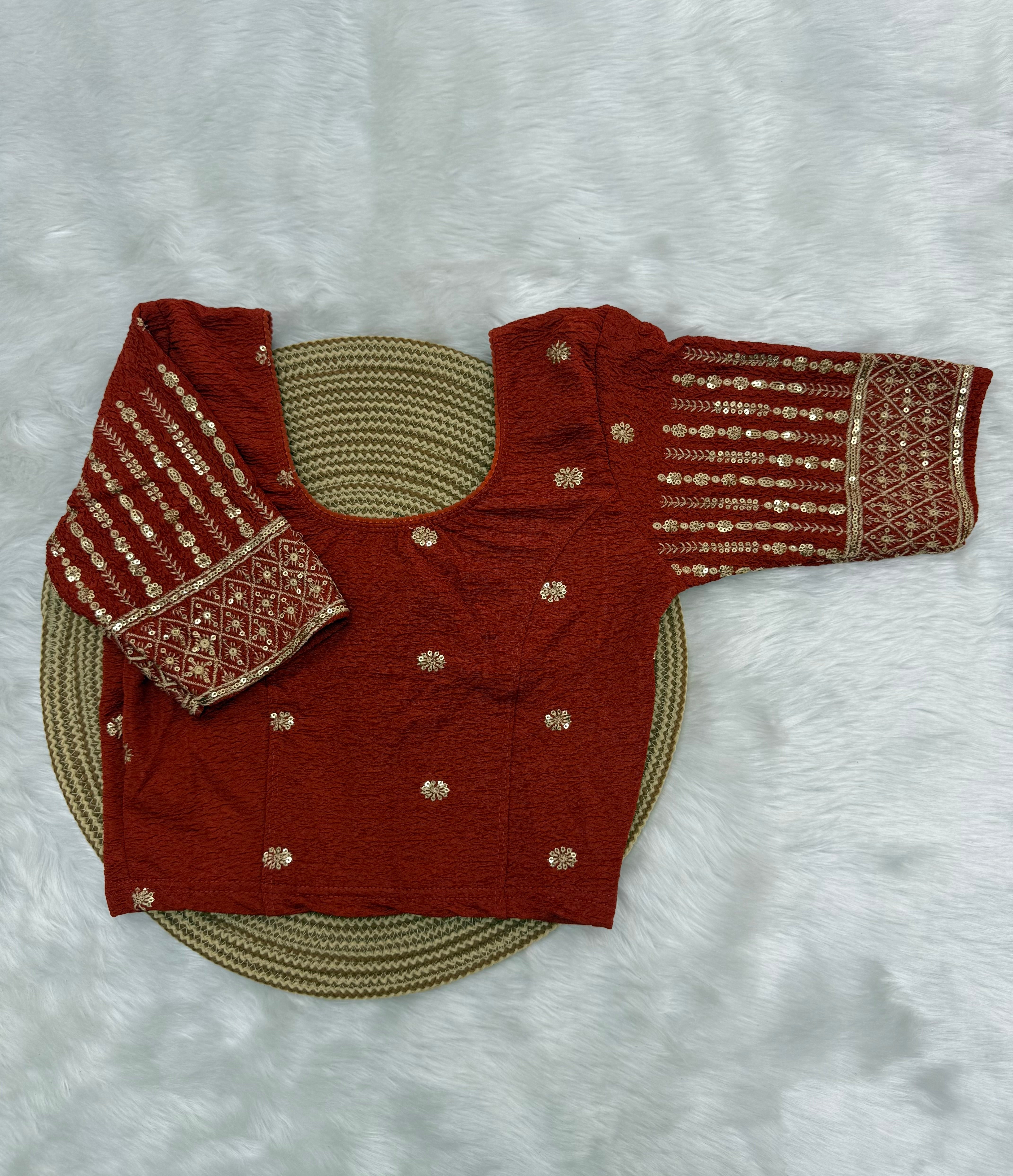 DESIGNER STRETCHABLE BLOUSE - RED