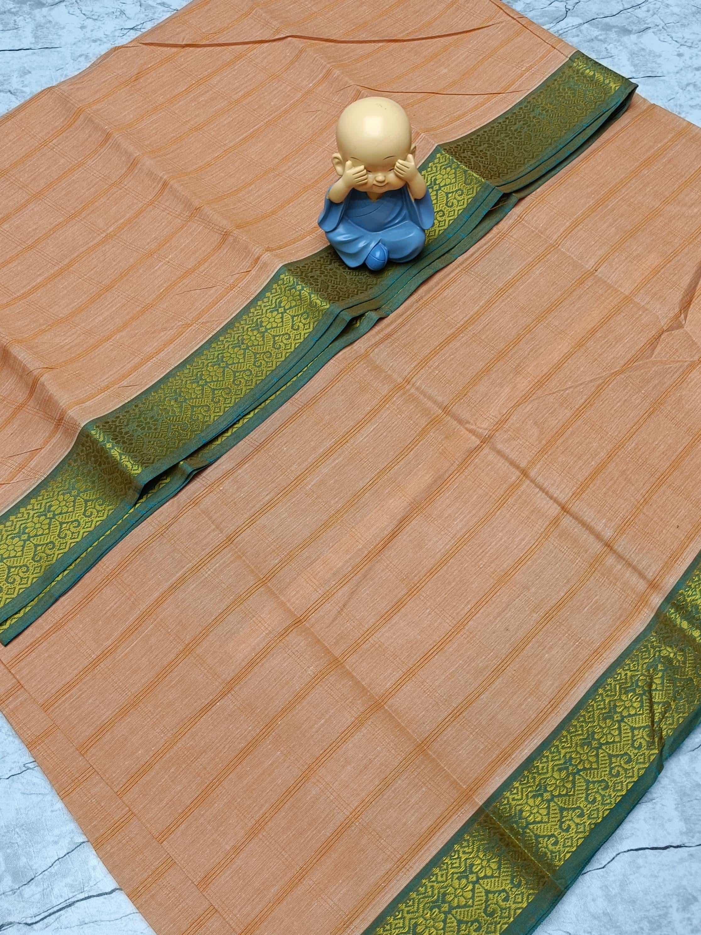 CHETTINAD COTTON SAREE - PEACH