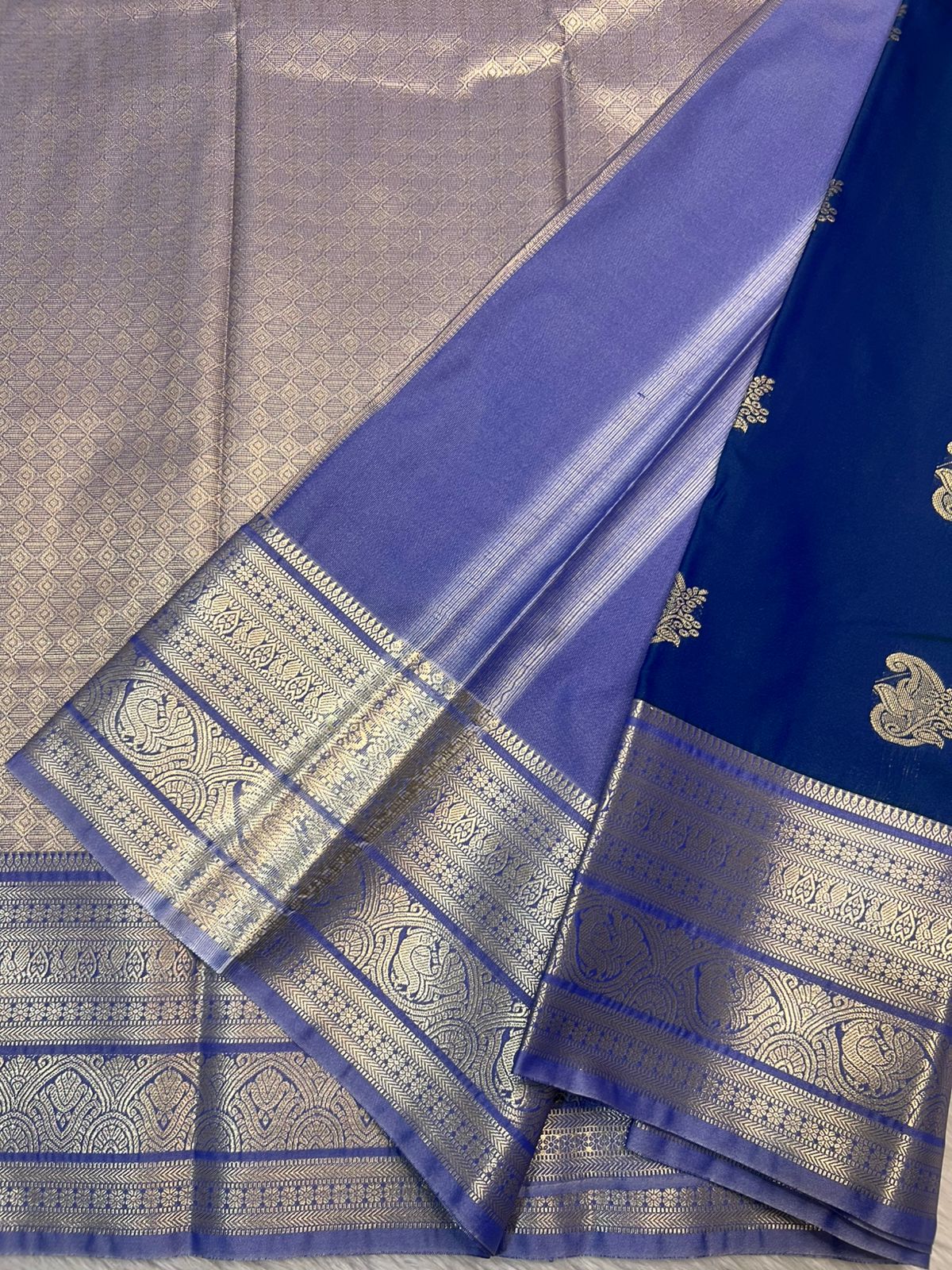 PREMIUM SEMI KANCHI SILK SAREE - PATRICK BLUE