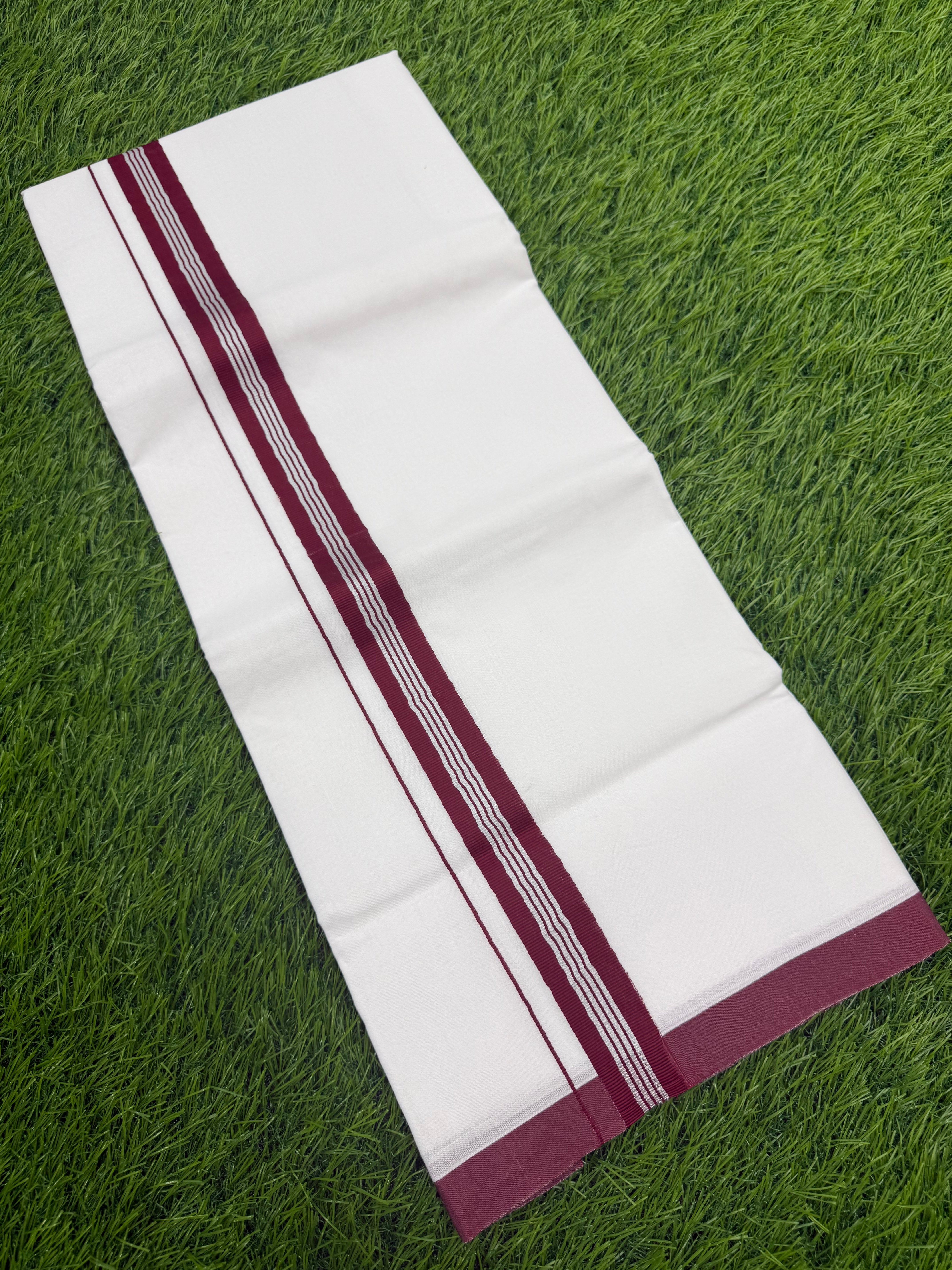 MEN'S DOUBLE DHOTI WHITE WITH FANCY BORDER