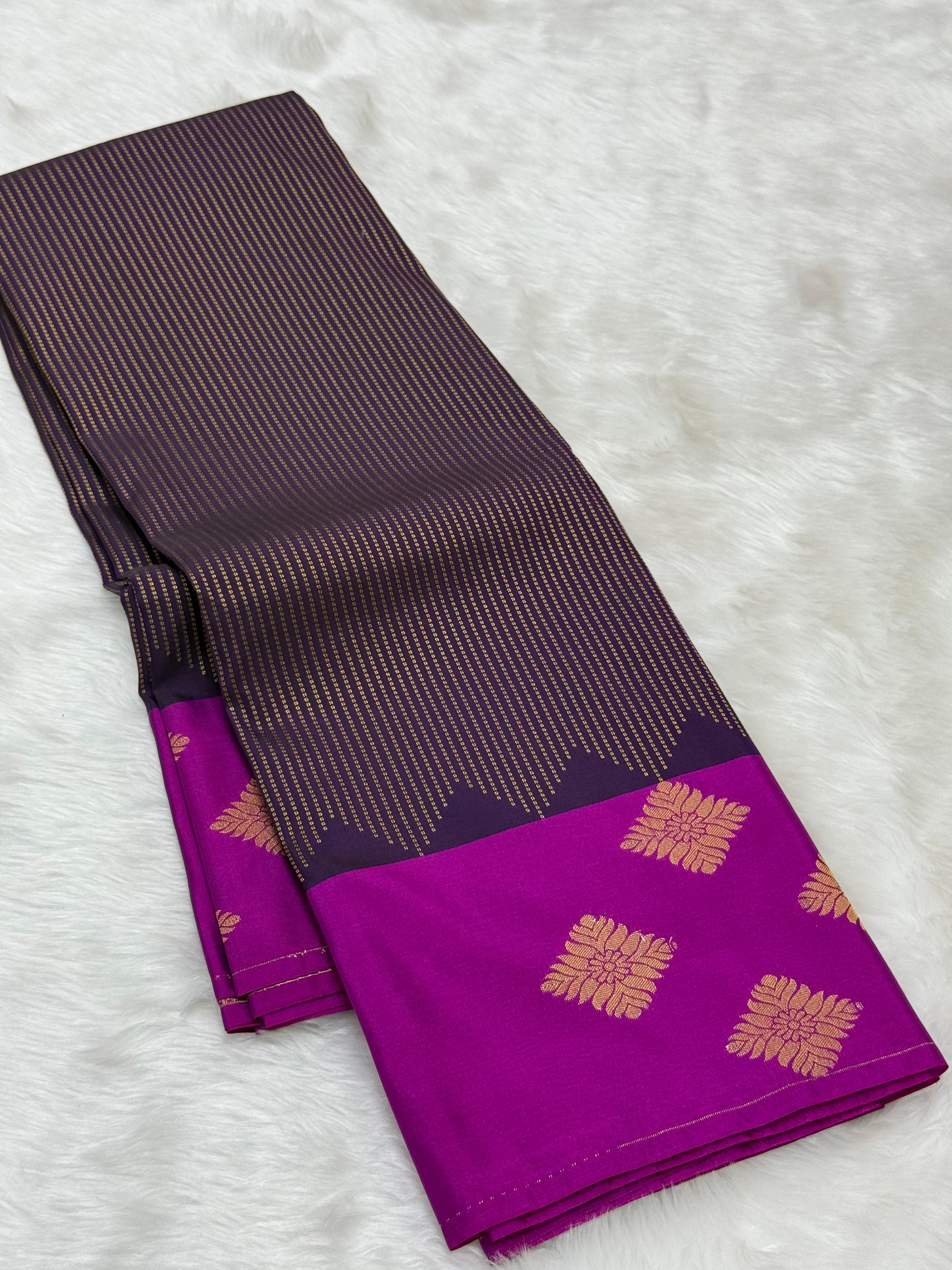 PREMIUM SEMI KANCHI SILK SAREE - MIDNIGHT PURPLE
