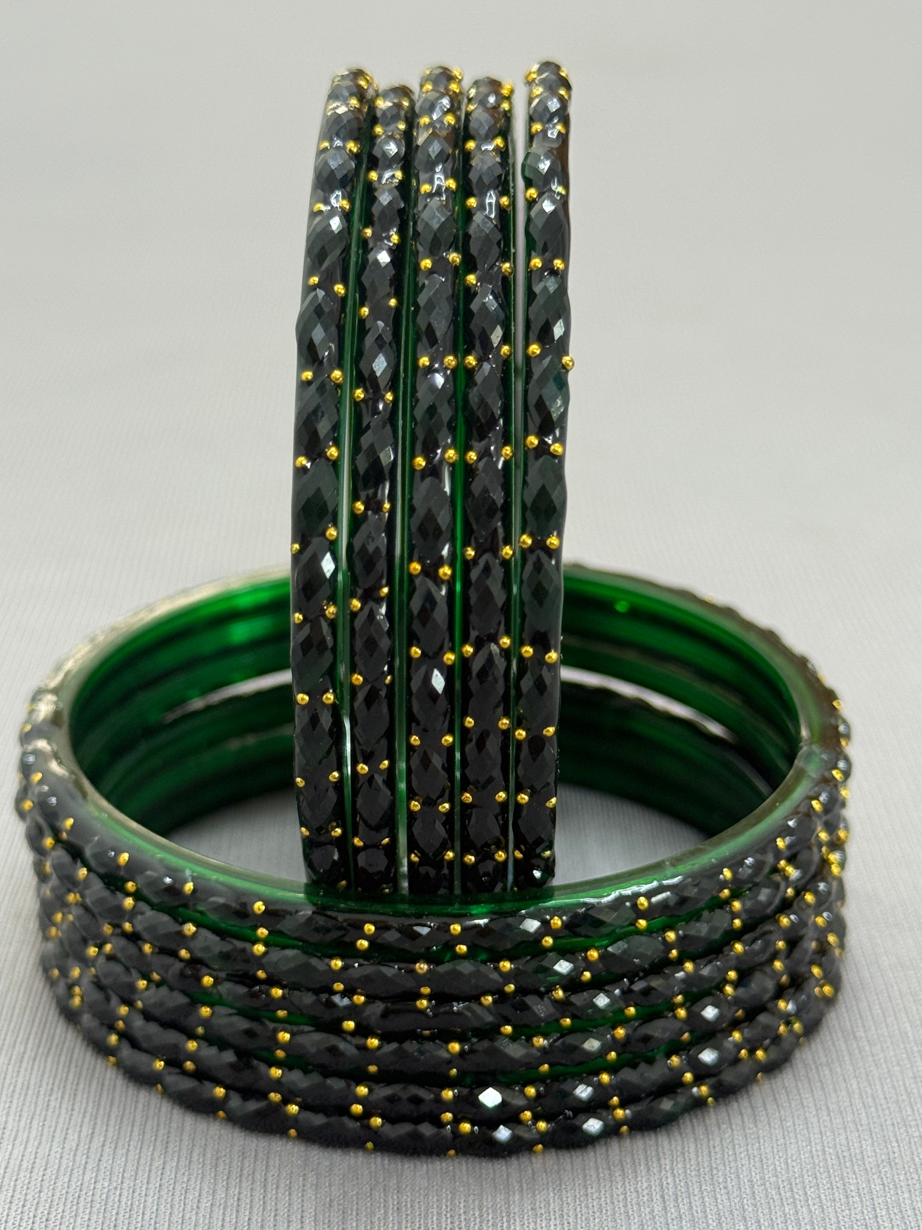 RAINDROP GLASS BANGLES PACK OF 12