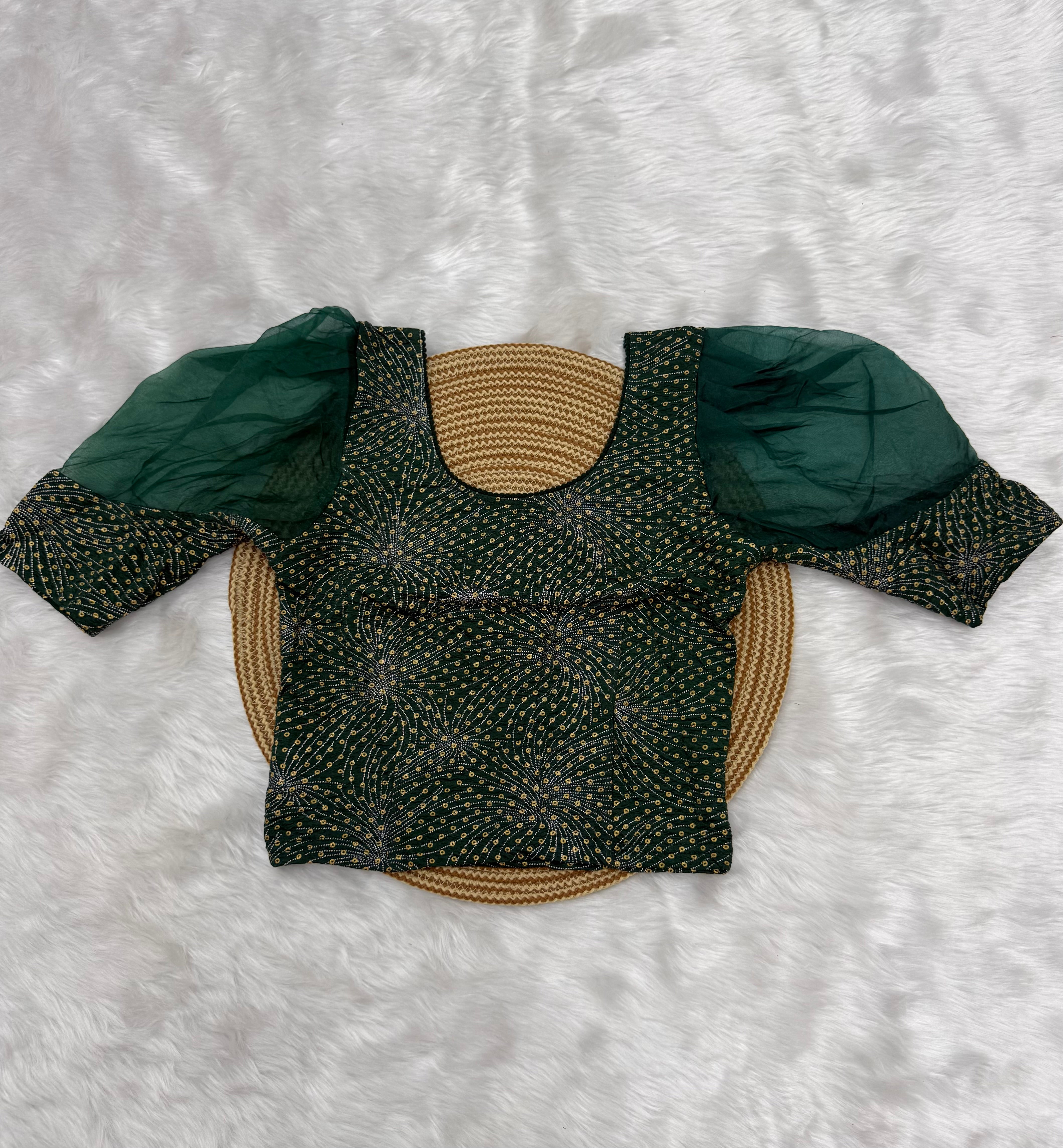 DESIGNER STRETCHABLE BLOUSE - GREEN