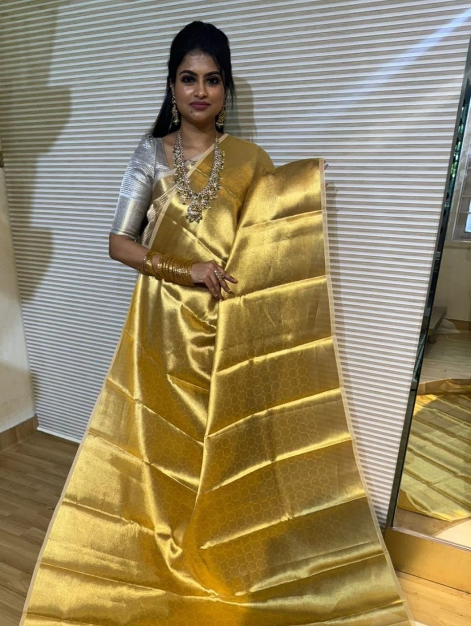FANCY BANARASI TISSUE SILK SAREES - GOLD