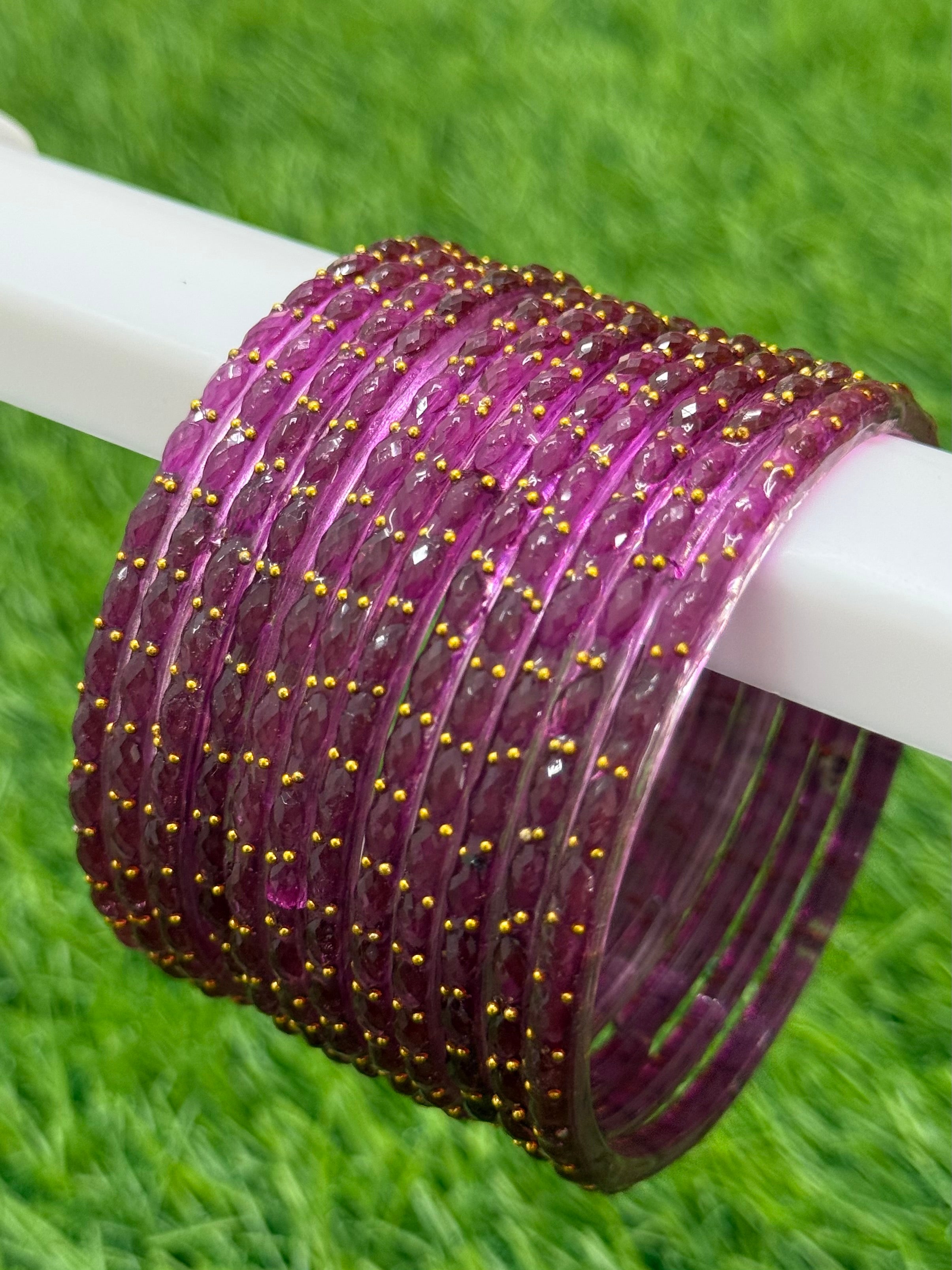 RAINDROP GLASS BANGLES PACK OF 12