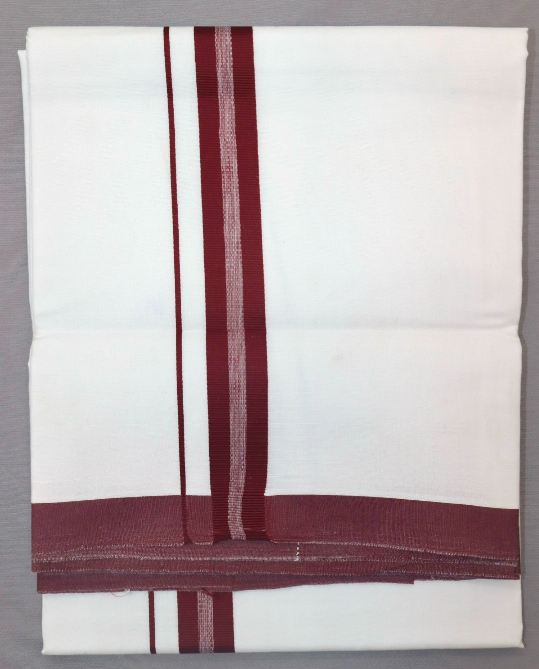 MEN'S DOUBLE DHOTI WHITE WITH FANCY BORDER