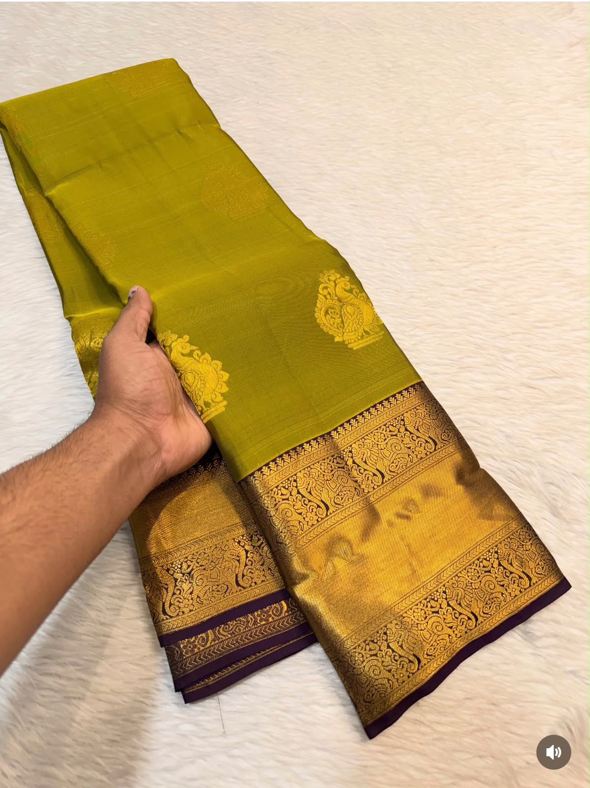 KANCHIPURAM PURE SILK SAREE | SILKMARK® CERTIFIED - OLIVE GREEN