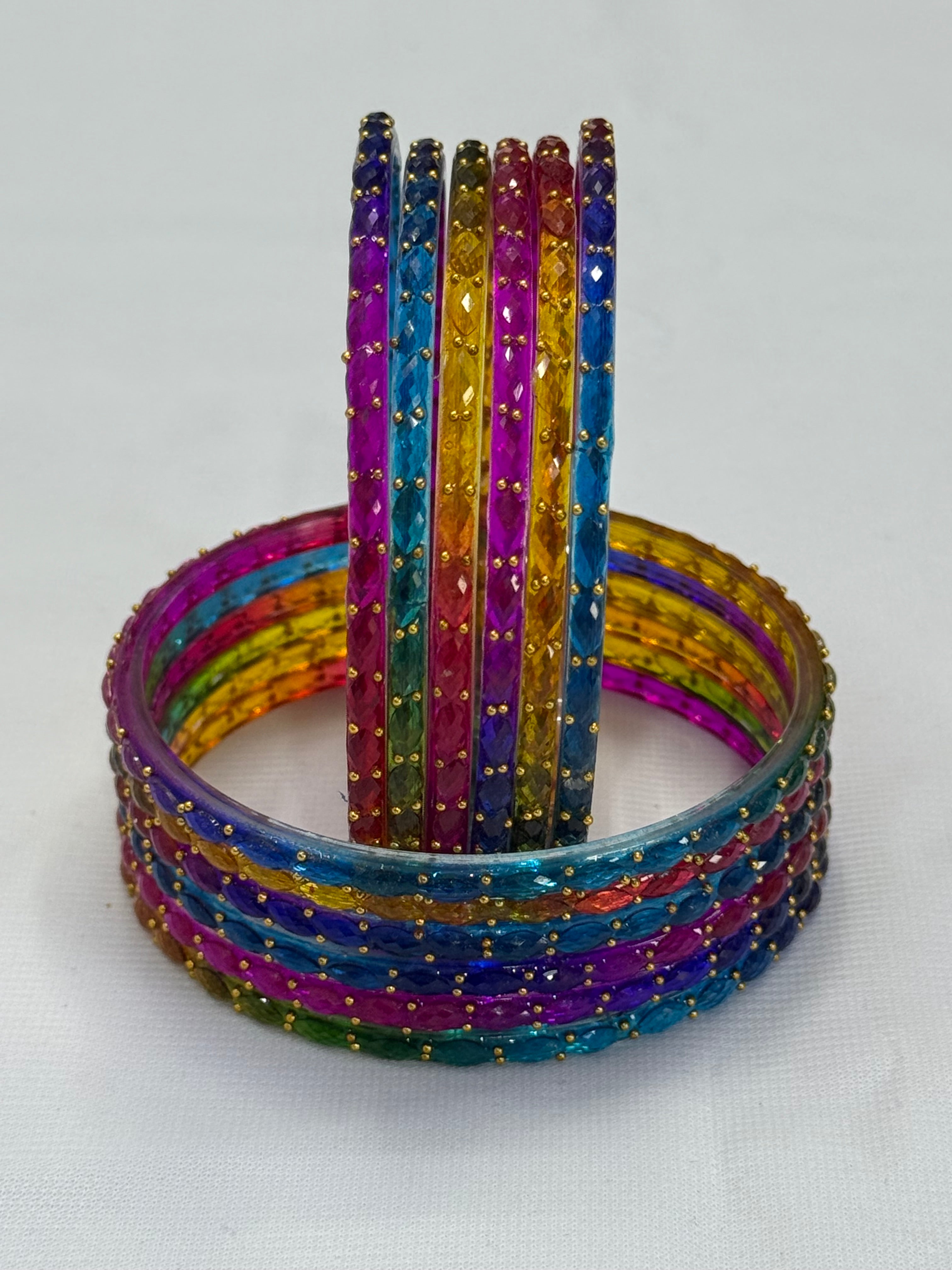 RAINDROP GLASS BANGLES PACK OF 12