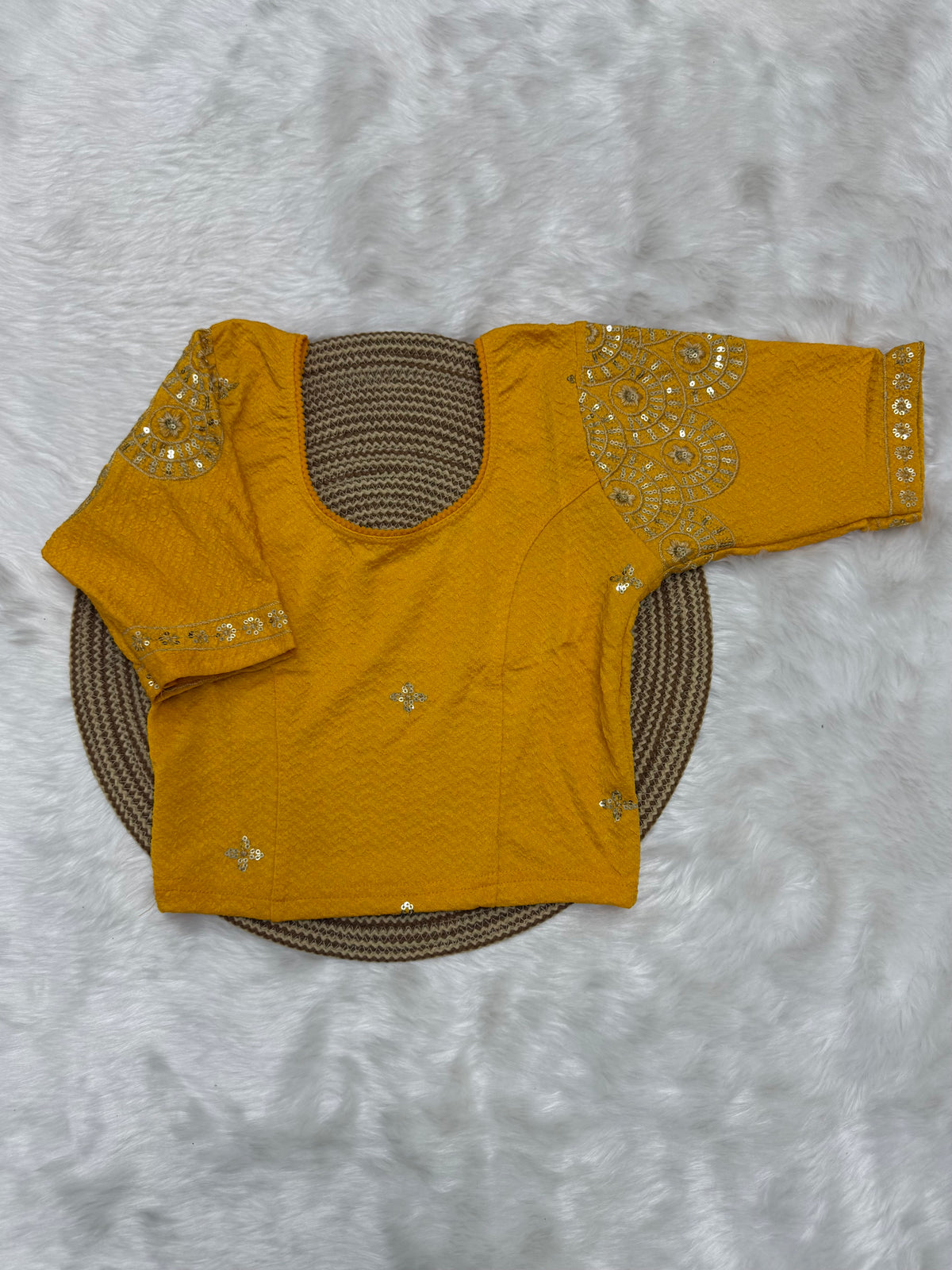 DESIGNER STRETCHABLE BLOUSE - YELLOW