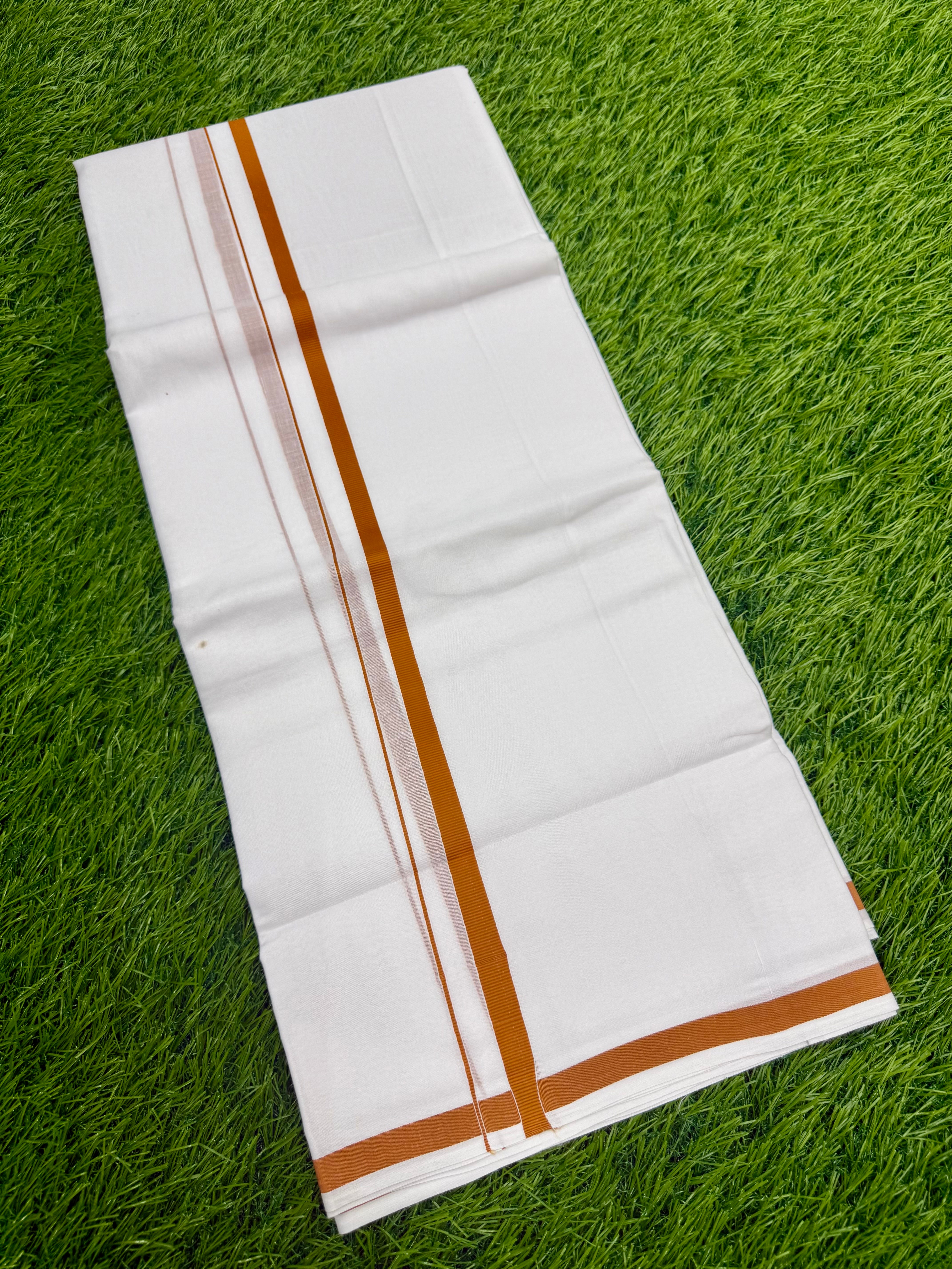 MEN'S DOUBLE DHOTI WHITE WITH FANCY BORDER