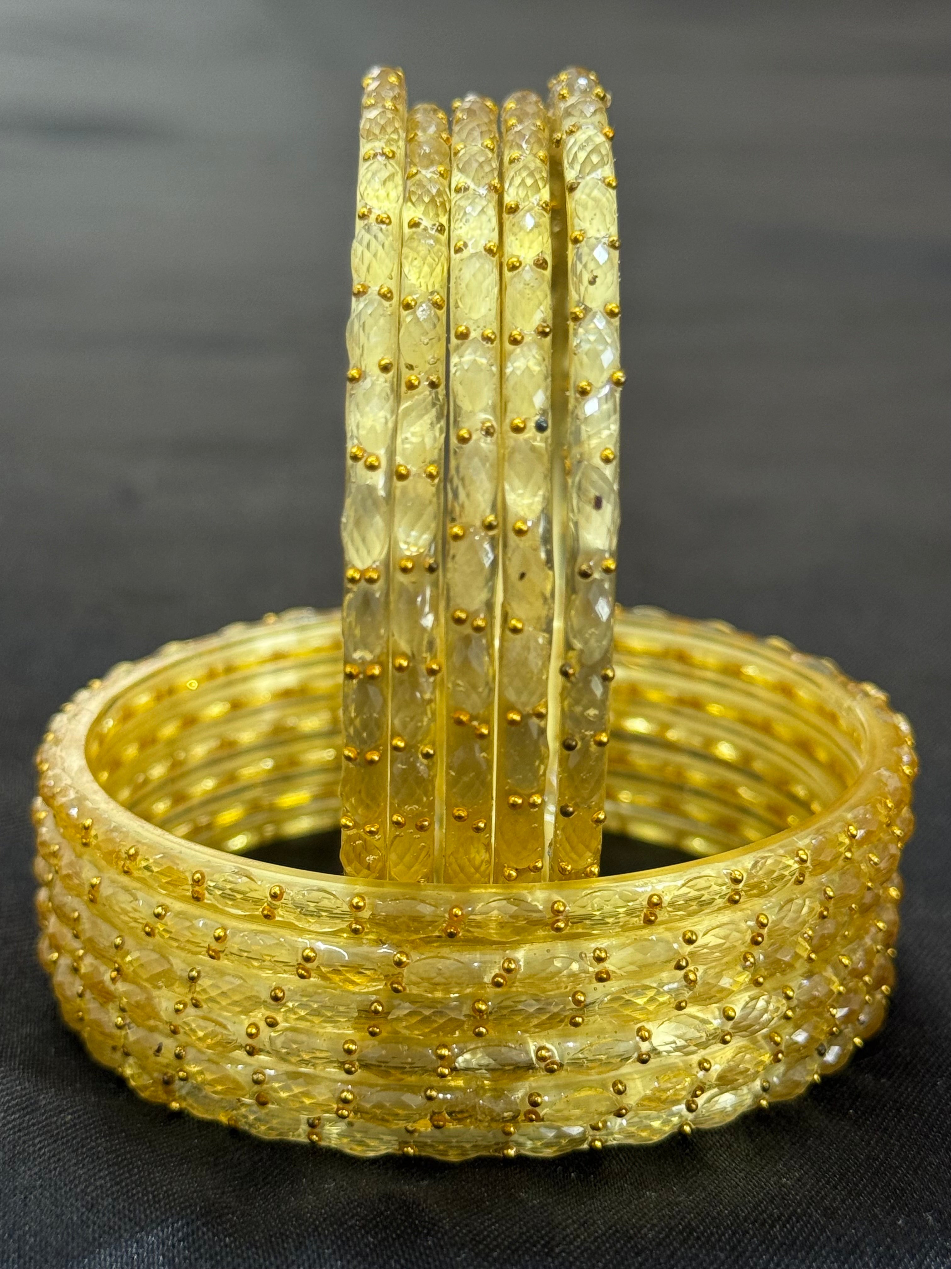 RAINDROP GLASS BANGLES PACK OF 12