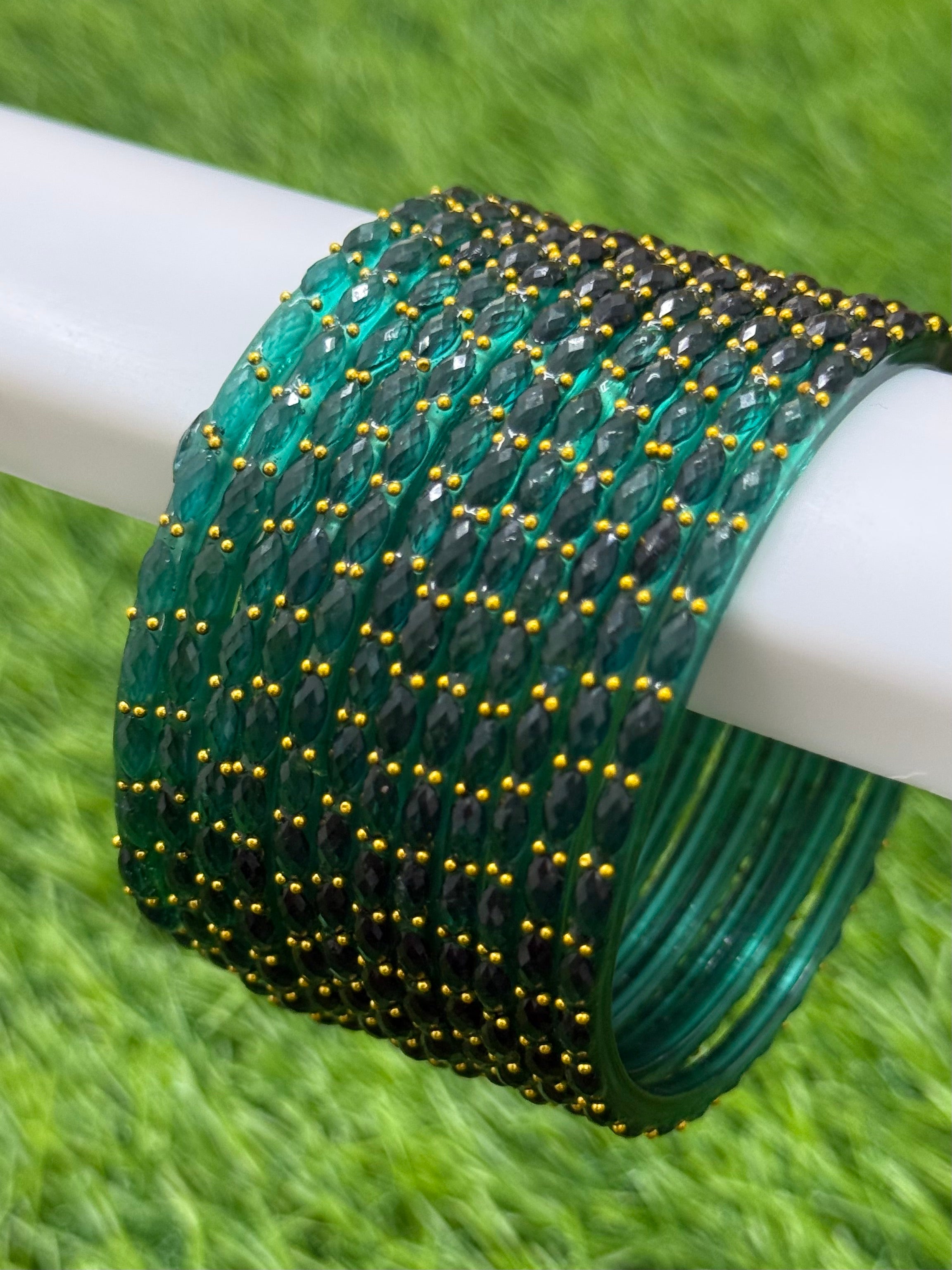 RAINDROP GLASS BANGLES PACK OF 12