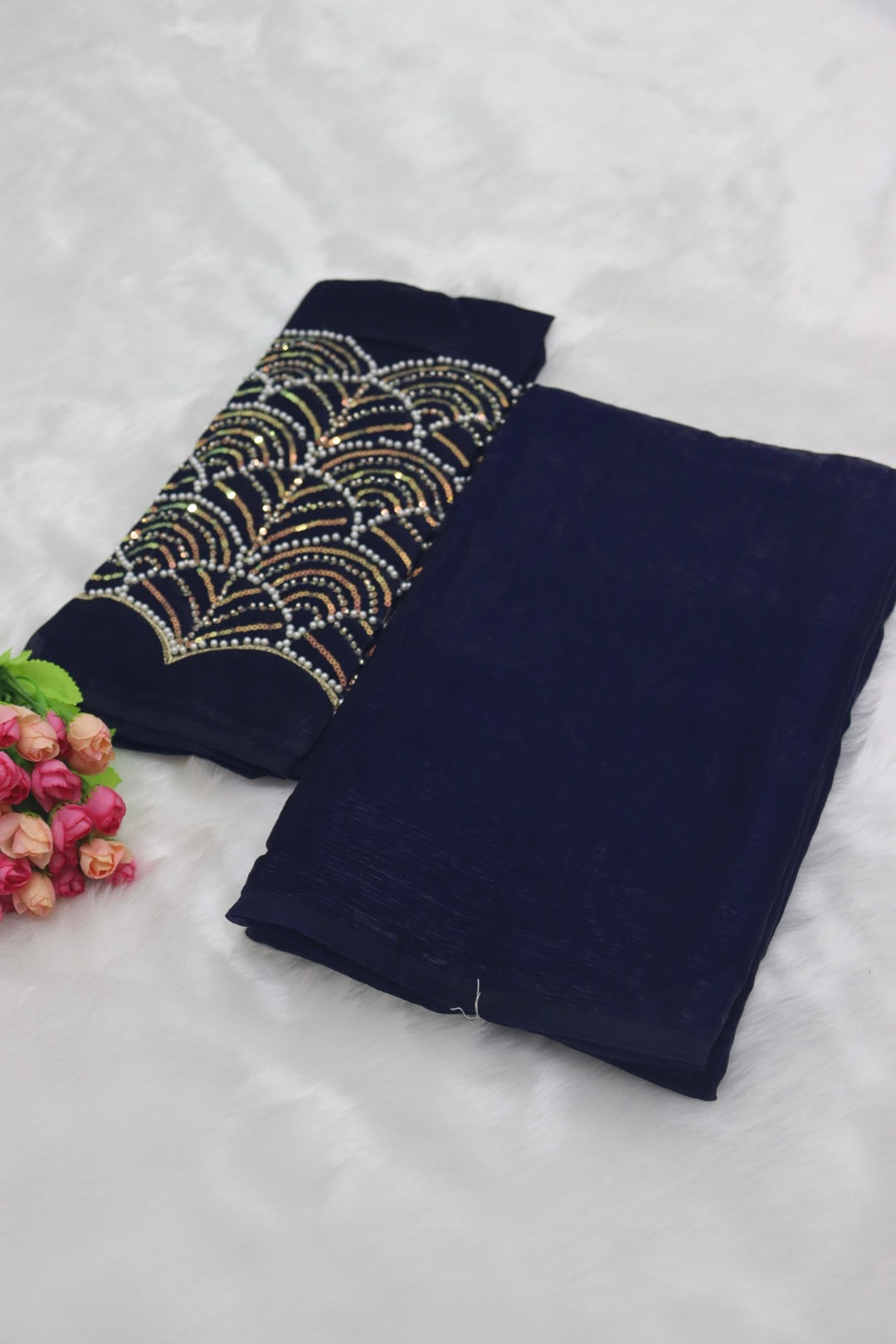 PREMIUM SPACE SILK SAREE WITH A MATCHING BLOUSE PIECE - DEEP PURPLE