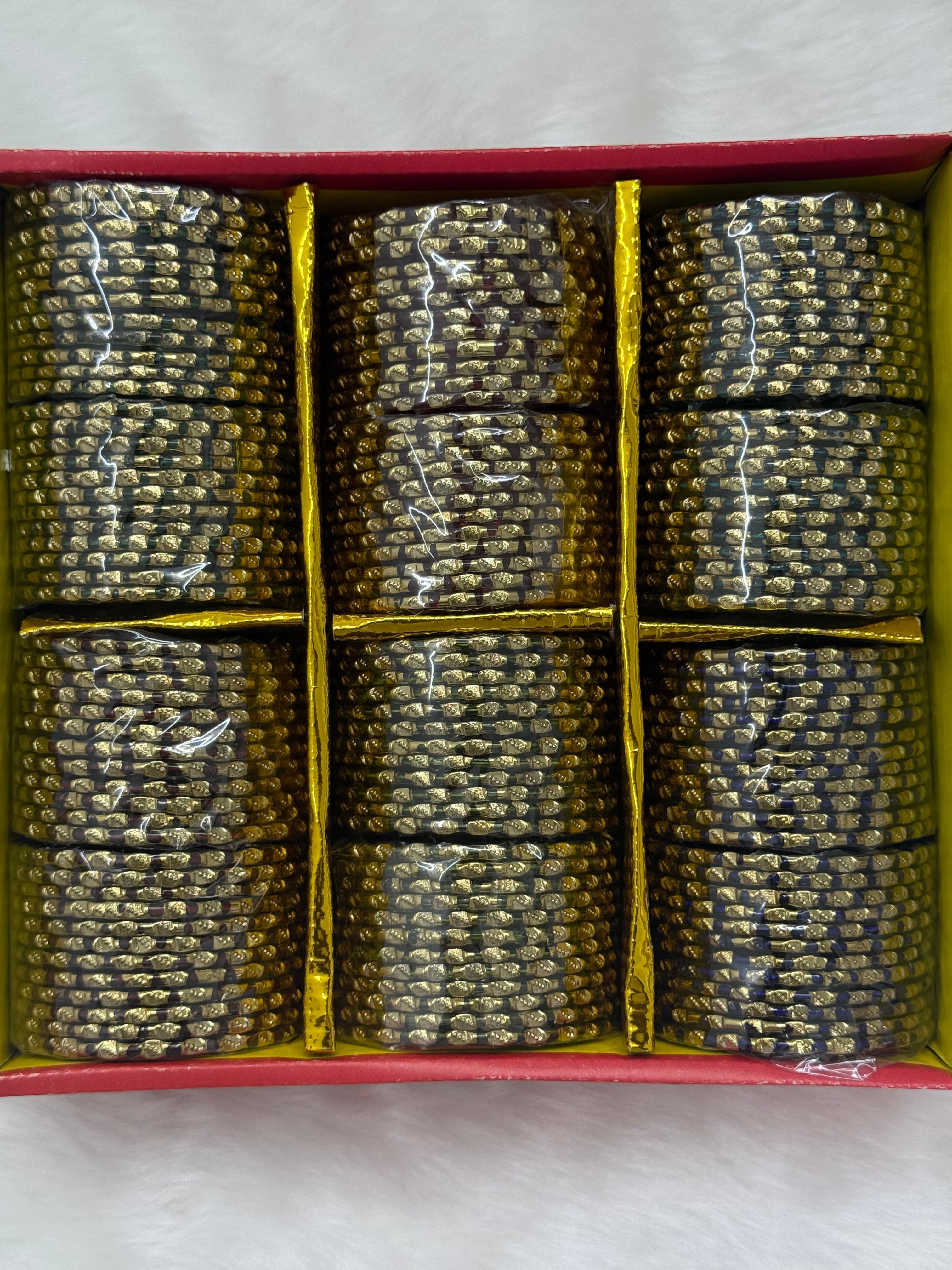 TRADITIONAL BABY SHOWER GLASS BANGLES - MULTI COLOUR MIX (BOX OF 144 PCS)