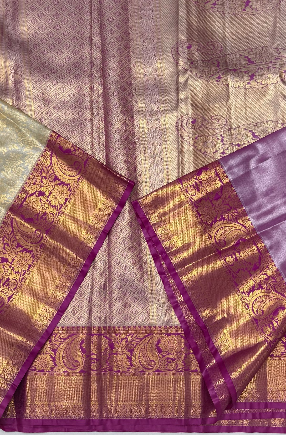 PREMIUM SEMI KANCHI TISSUE SILK SAREE - CHAMPAGNE BEIGE