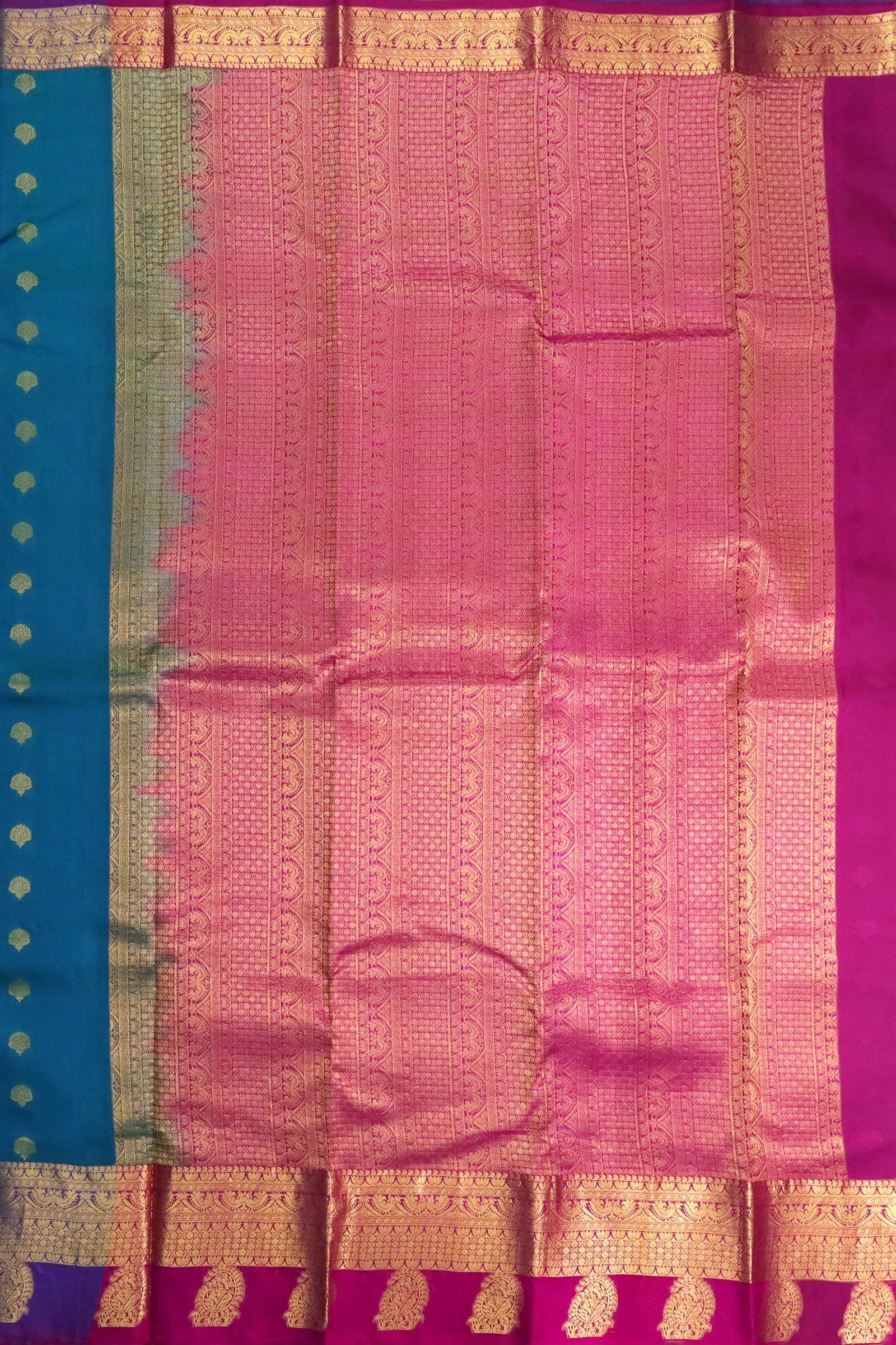 SHARK TEAL KANCHIPURAM PURE SILK SAREE | SILKMARK® CERTIFIED