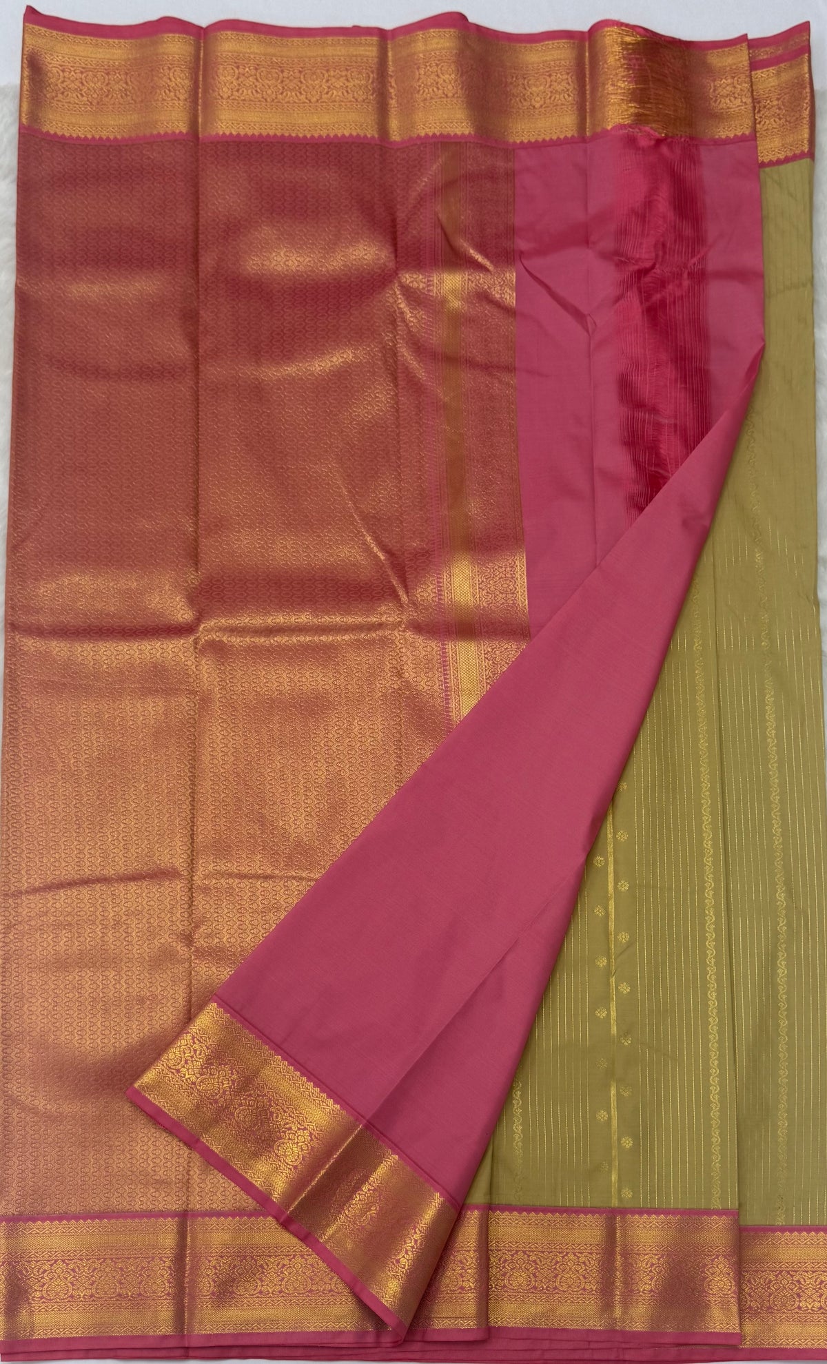 PREMIUM SEMI KANCHI SILK SAREE - GOLDEN BEIGE