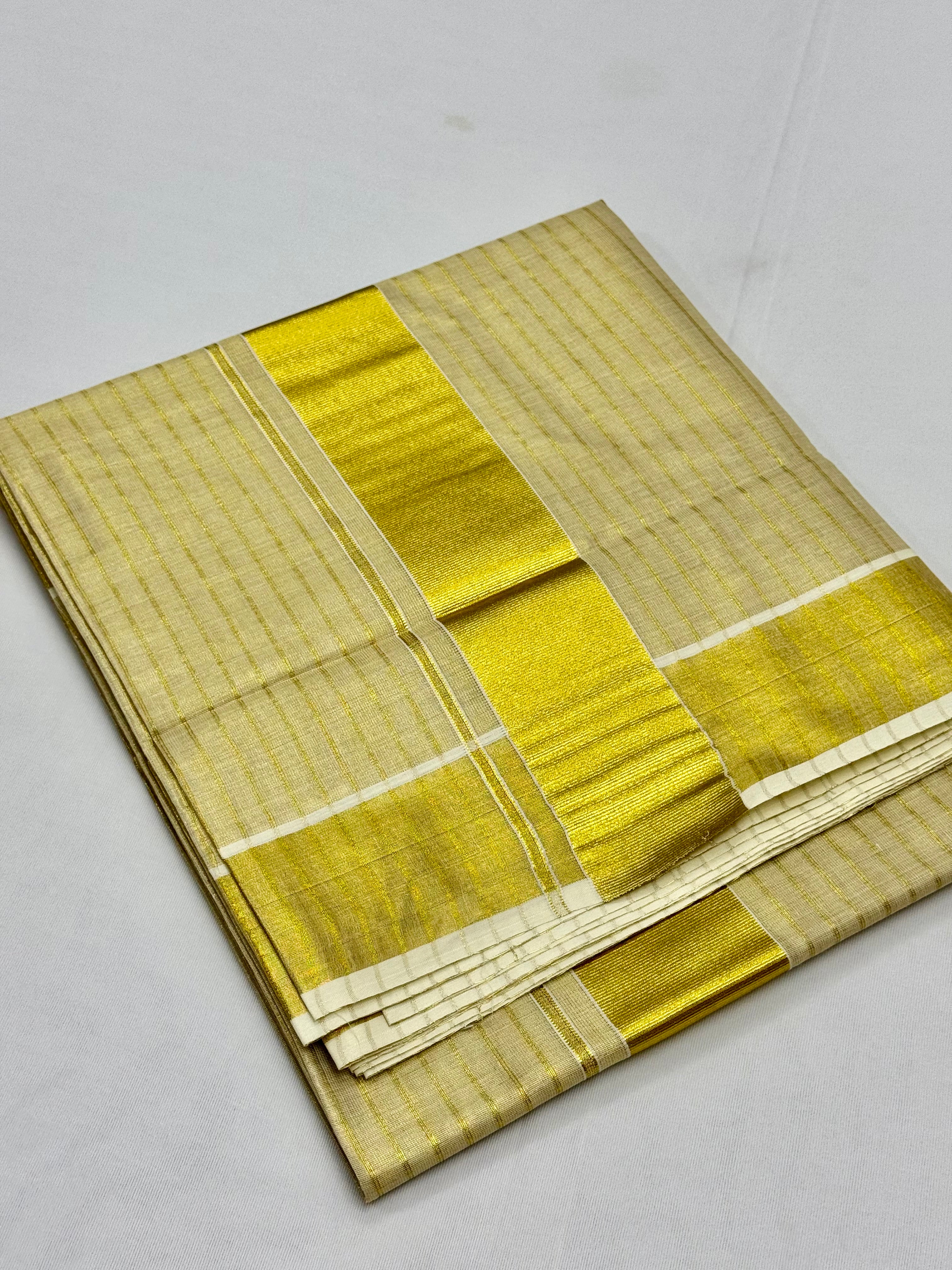 PREMIUM TISSUE KASAVU KERALA SAREE - GOLD