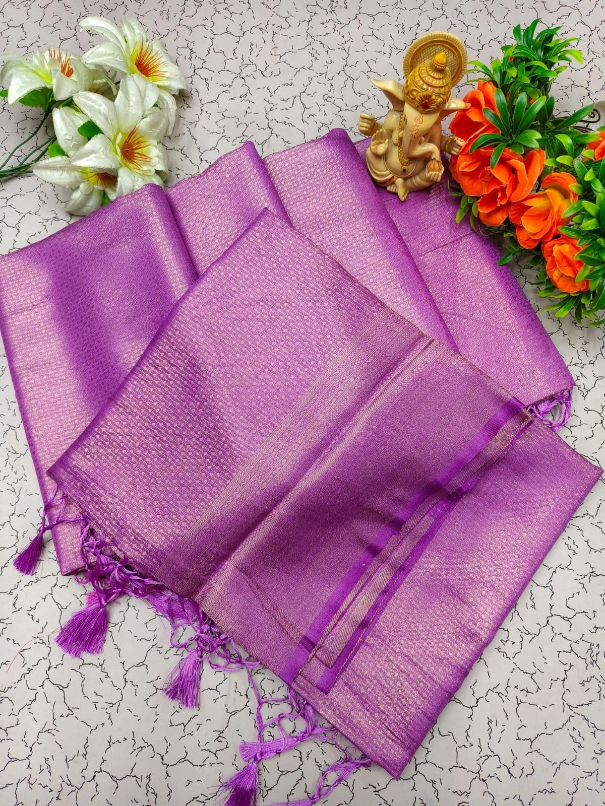 PREMIUM KUBERA PATTU SILK SAREE - FRENCH VIOLET