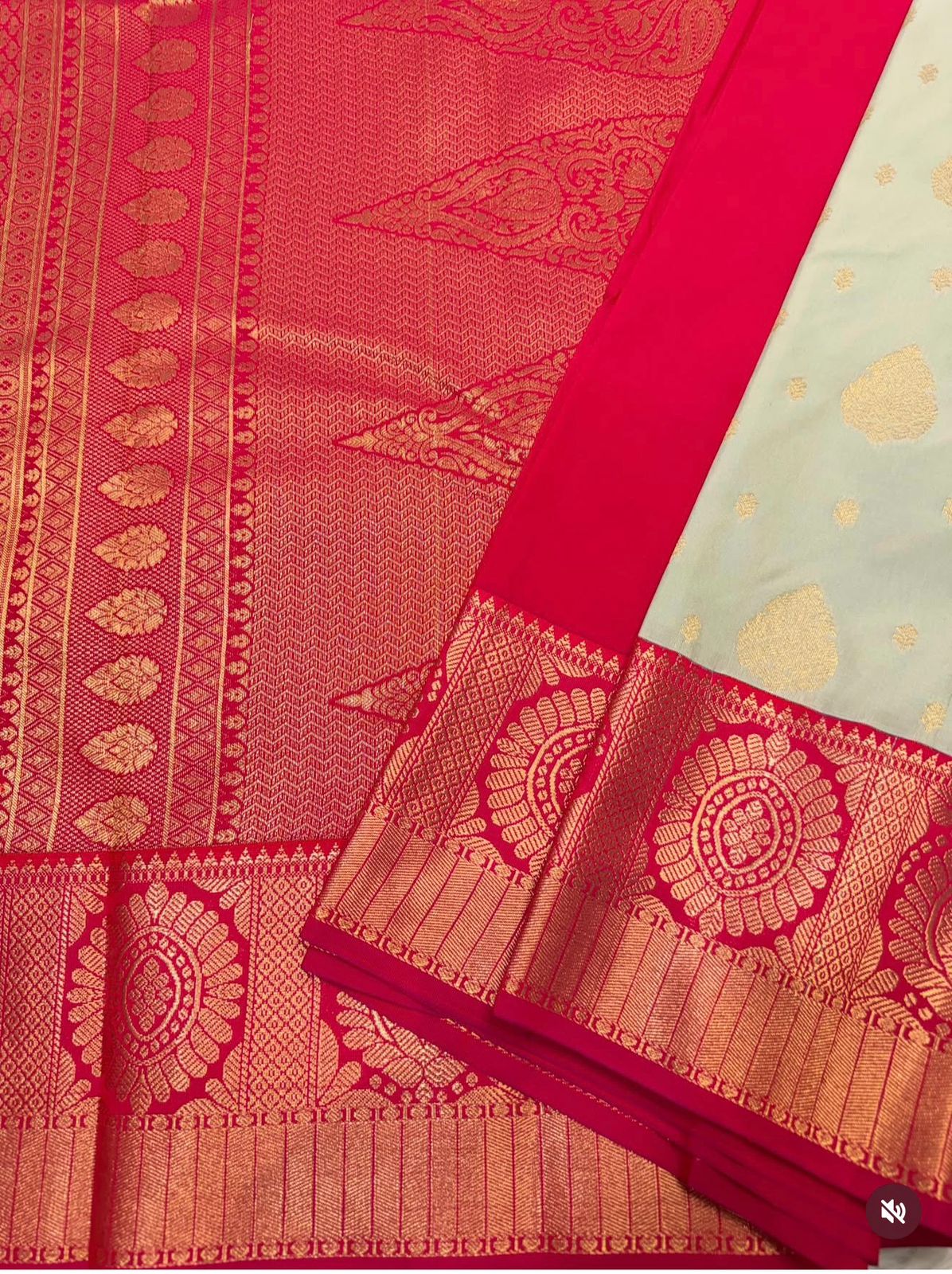 PREMIUM SEMI KANCHI SILK SAREE - CREAM GREY
