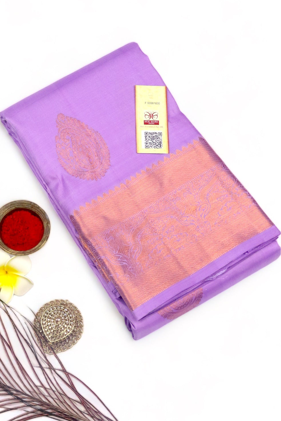 LAVENDER KANCHIPURAM PURE SILK SAREE | SILKMARK® CERTIFIED