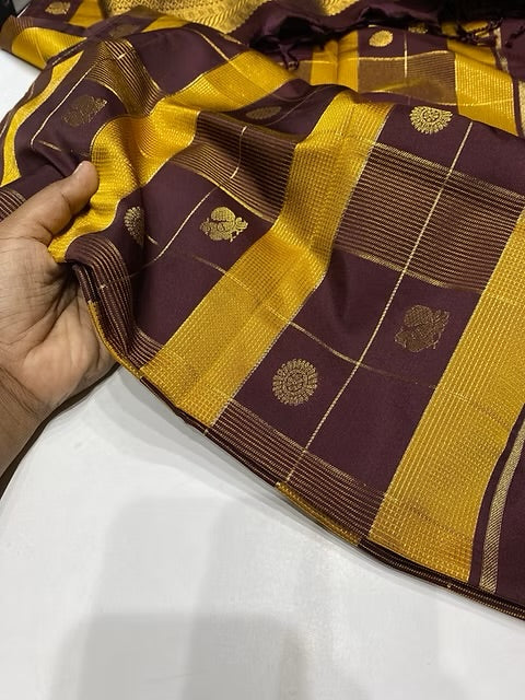 PREMIUM SAMPANGI BROWN PAALUM PAZHAMUM SAREE