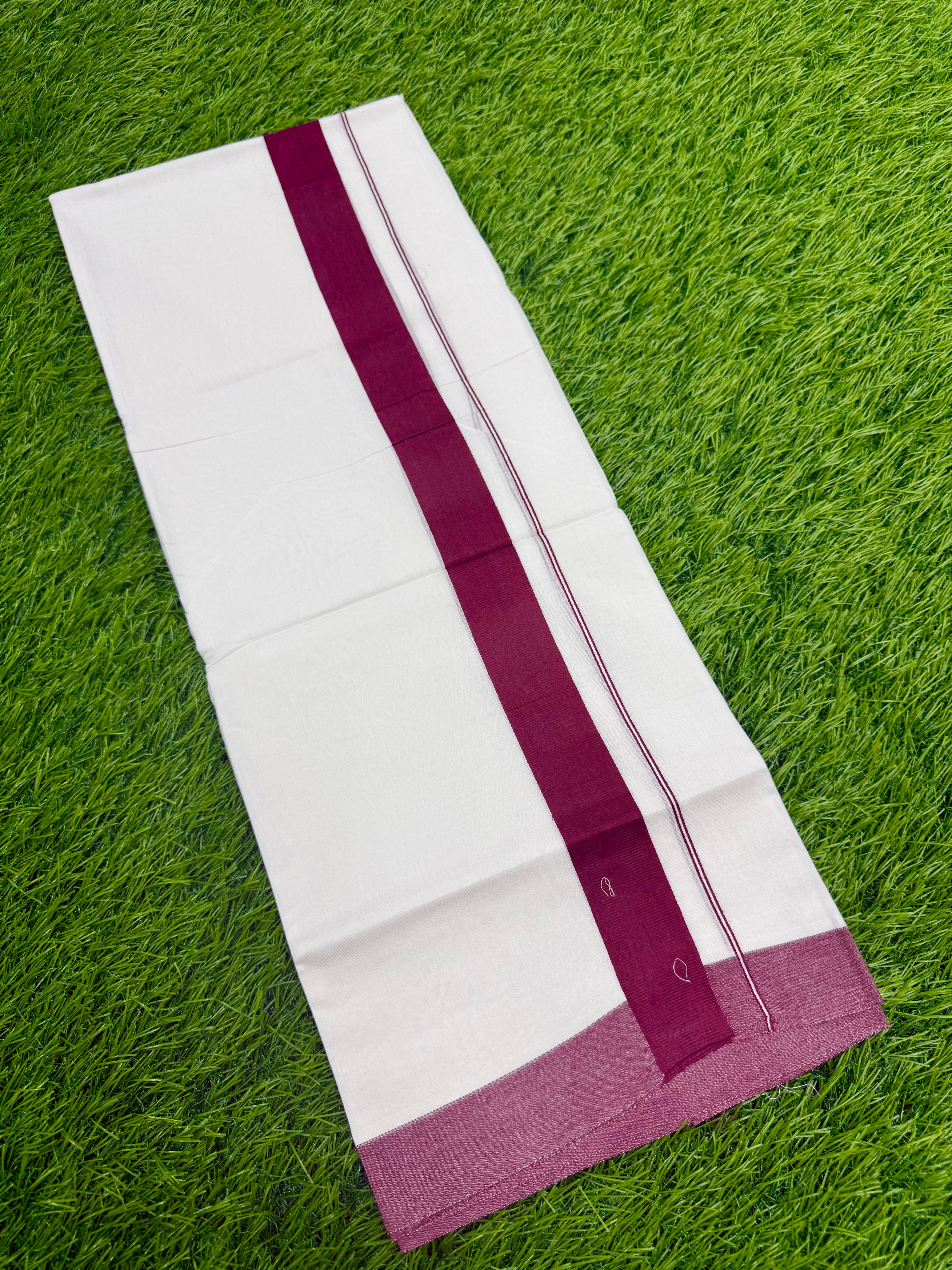 MEN'S DOUBLE DHOTI WHITE WITH FANCY BORDER