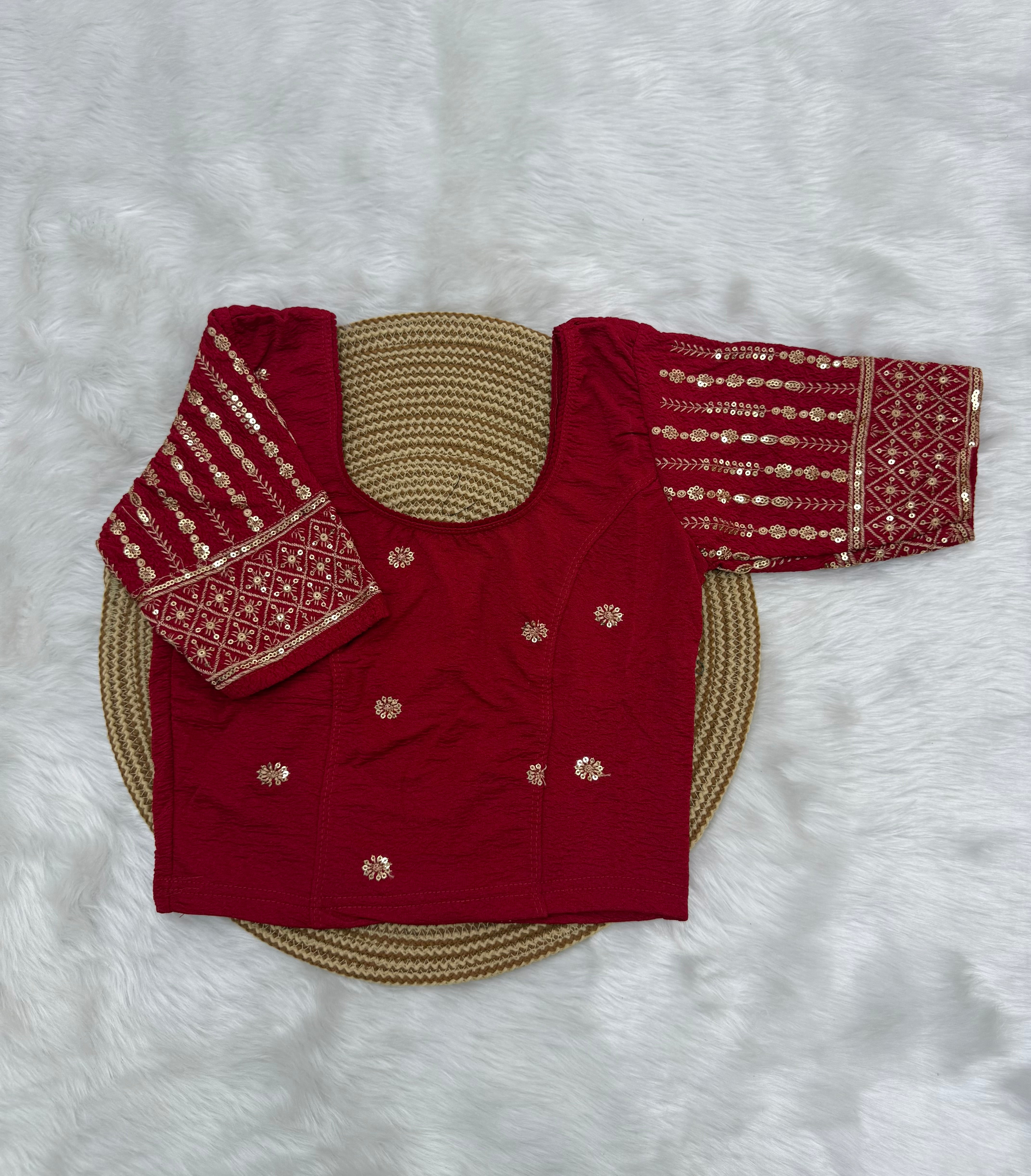 DESIGNER STRETCHABLE BLOUSE - RED