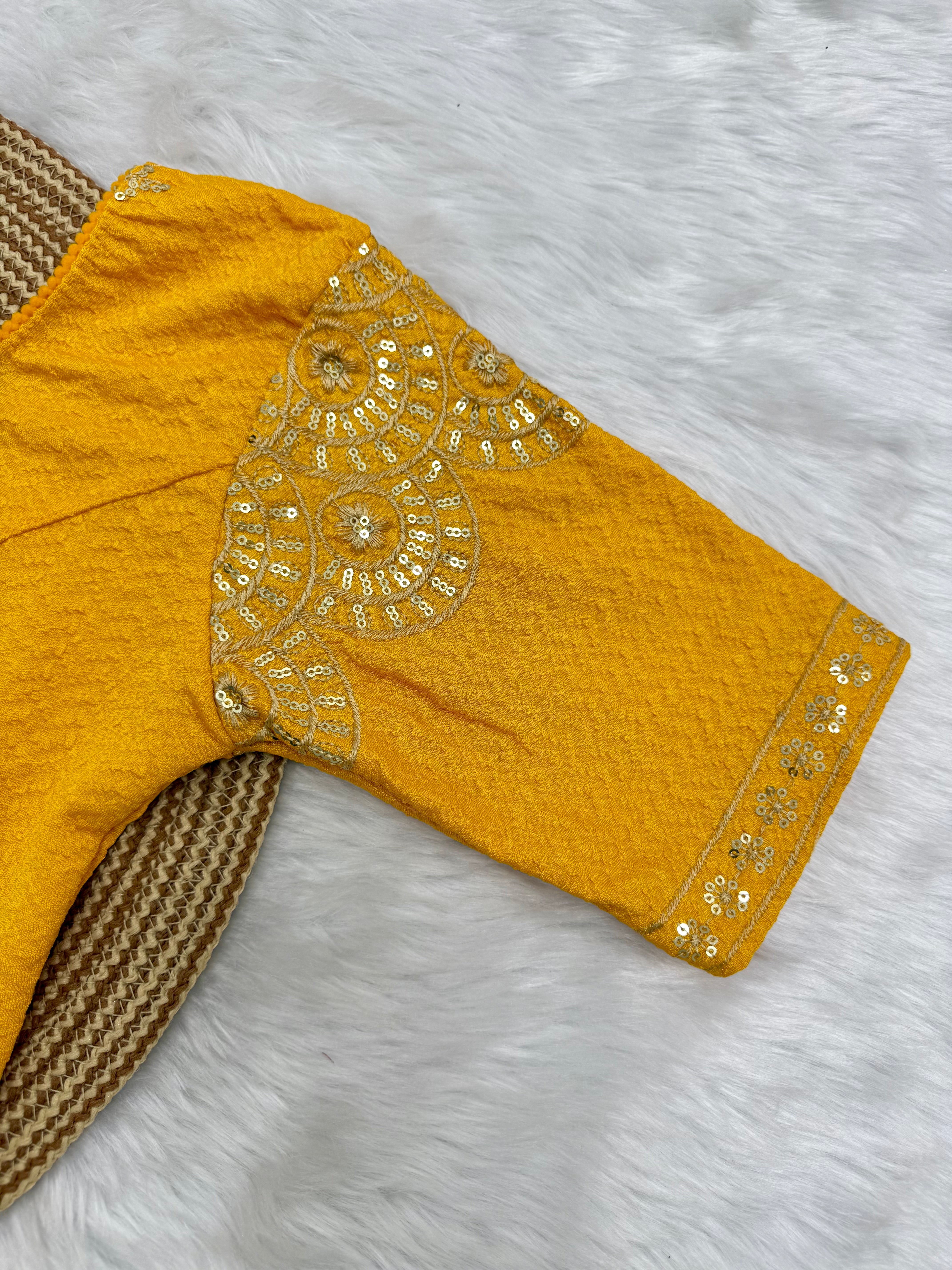 DESIGNER STRETCHABLE BLOUSE - YELLOW