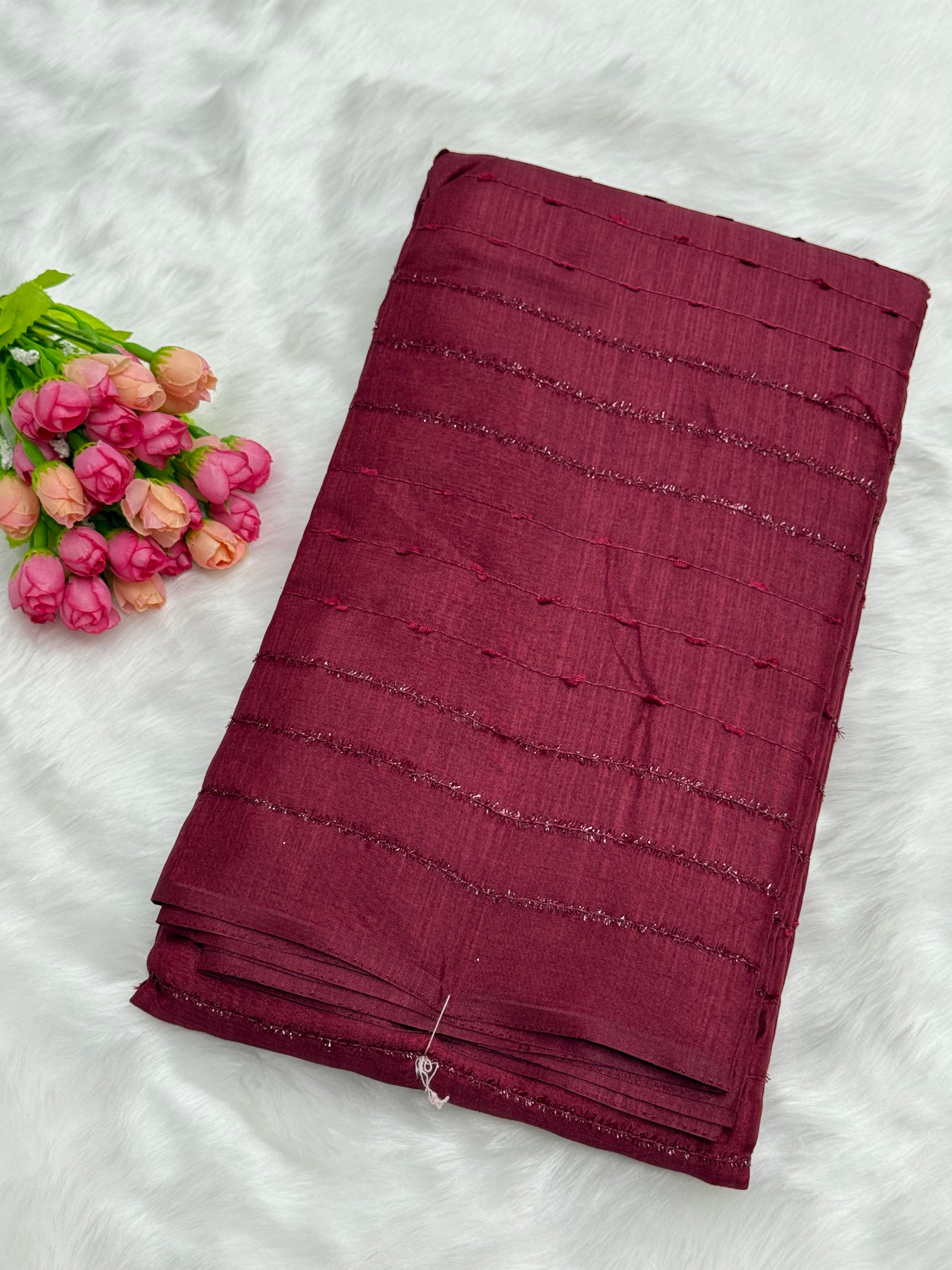 DESIGNER DOLLA SILK SAREE - MAROON