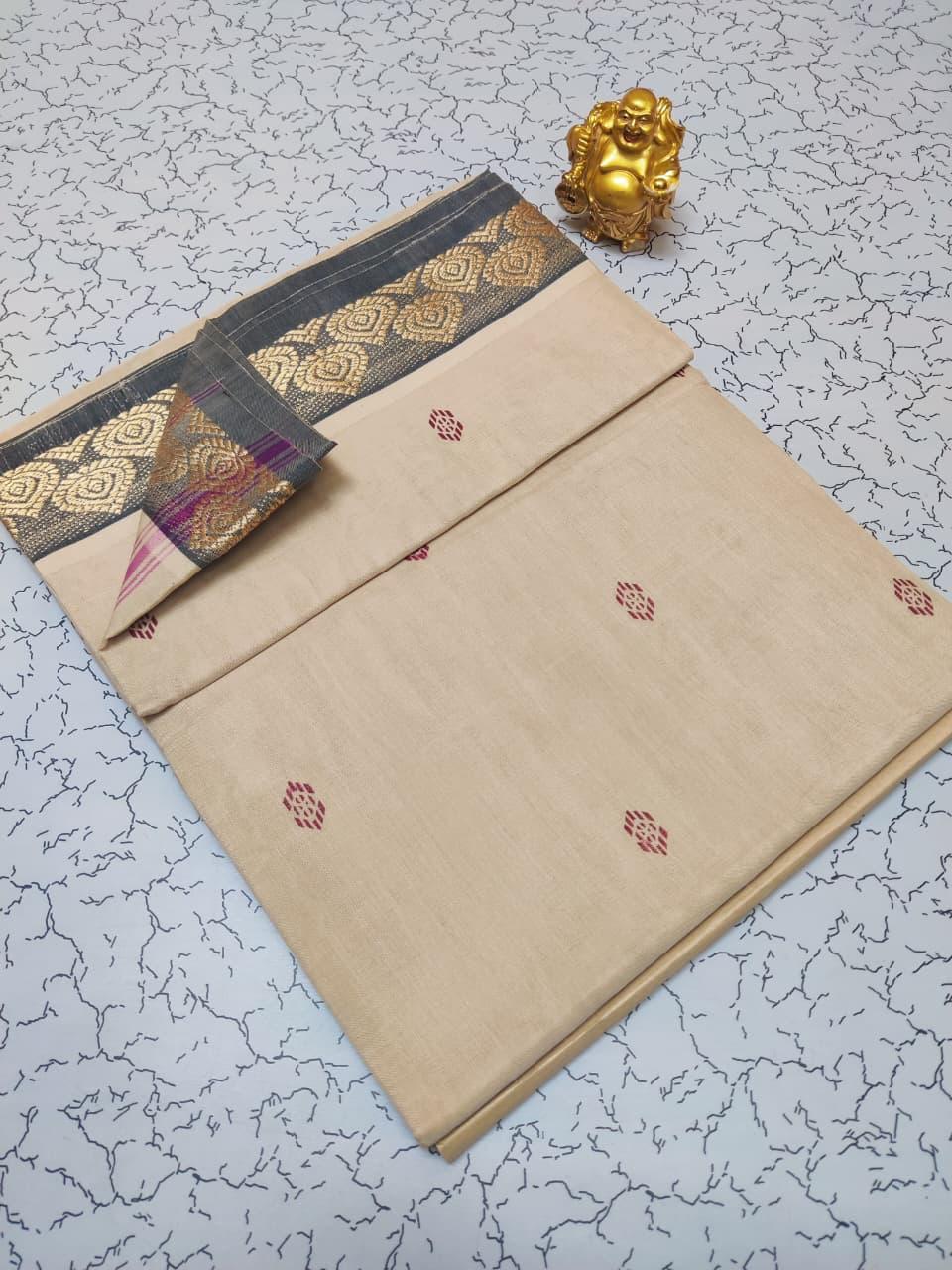 CHETTINADU COTTON SAREES - CREAM