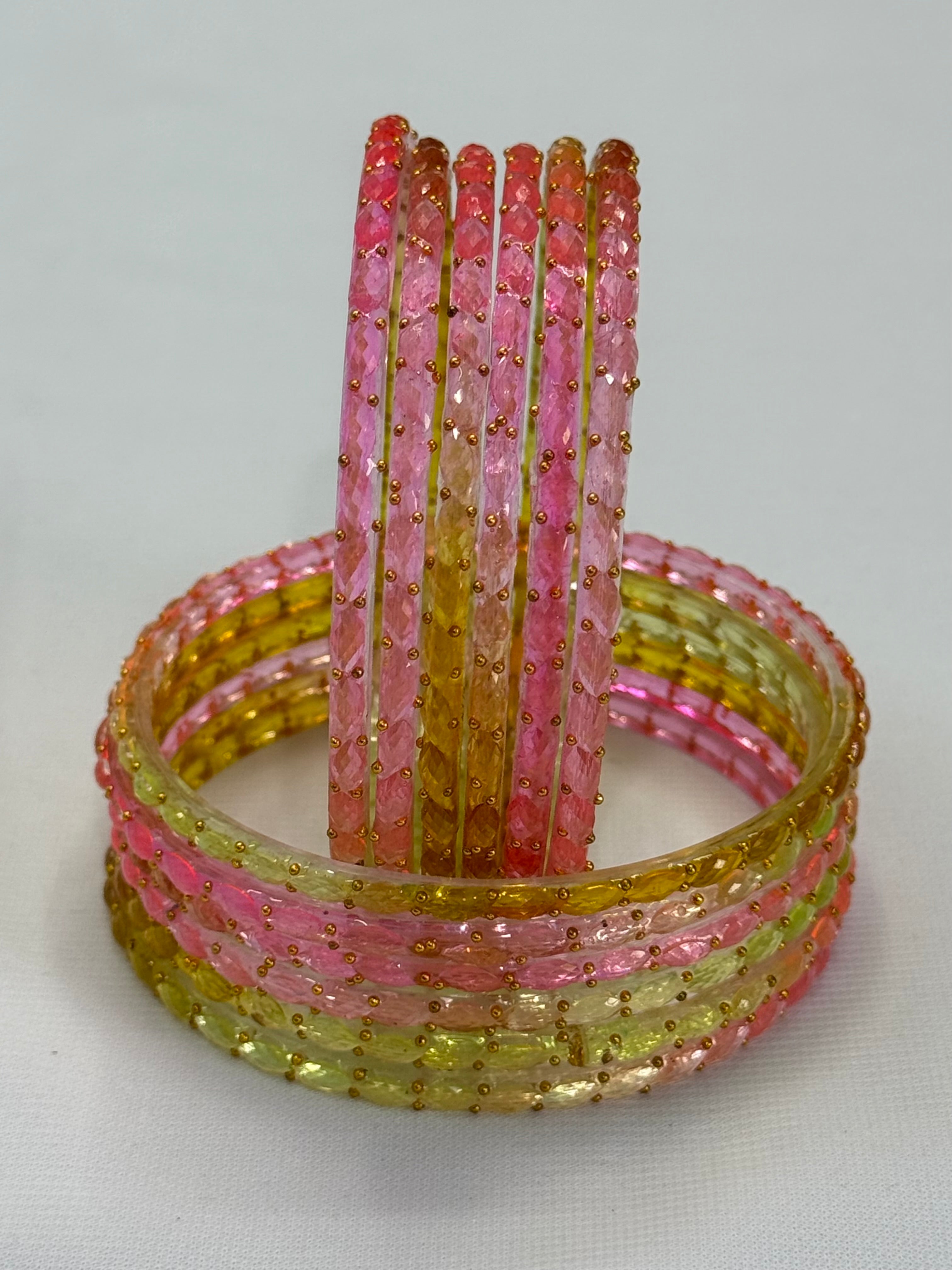 RAINDROP GLASS BANGLES PACK OF 12
